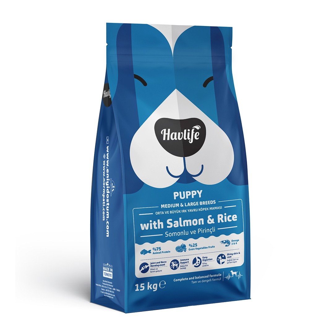 Havlife Somonlu Orta ve Büyük Irk Yavru Köpek Maması - 15 kg