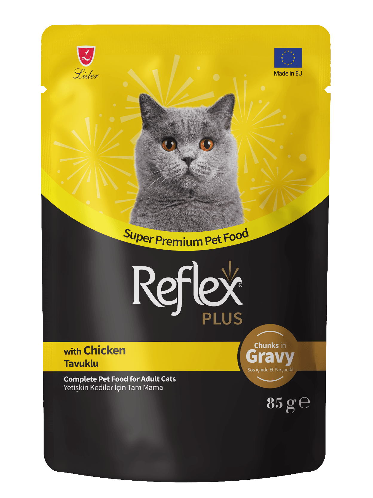 Reflex Plus Sos İçinde Tavuklu Yetişkin Kedi Maması 85g - Tekli
