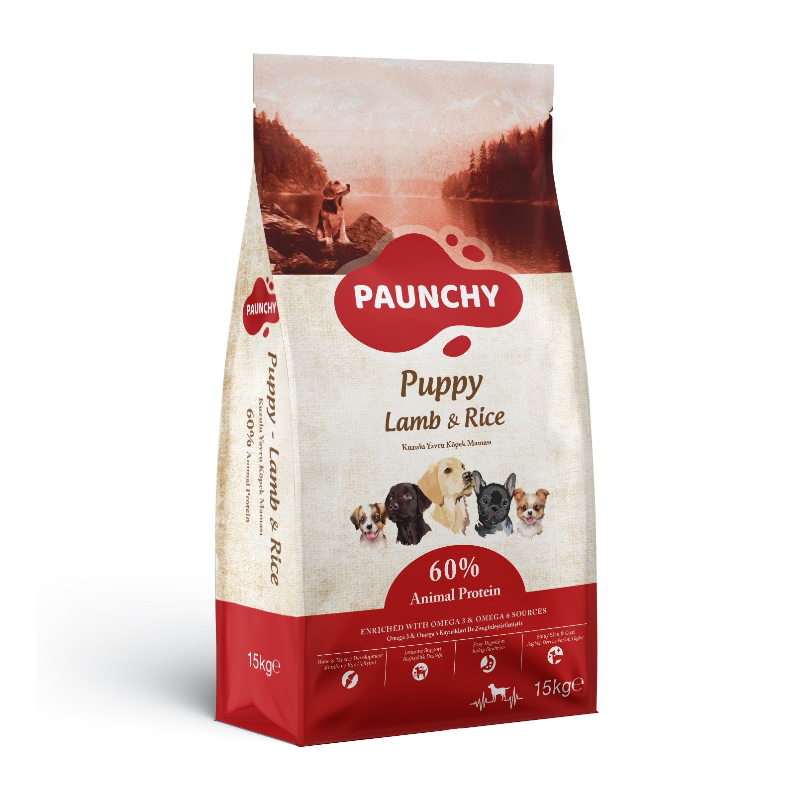 Paunchy Kuzulu Yavru Köpek Maması 15 Kg