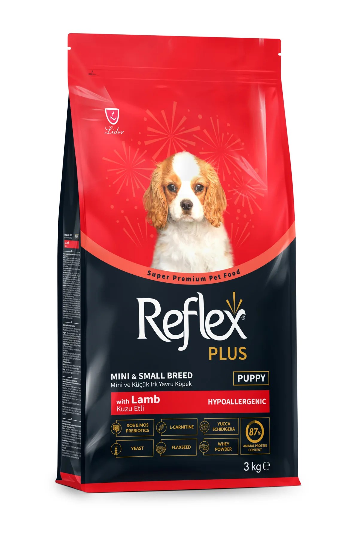 Reflex Plus Kuzu Etli Mini ve Küçük Irk Yavru Köpek Maması 3 kg