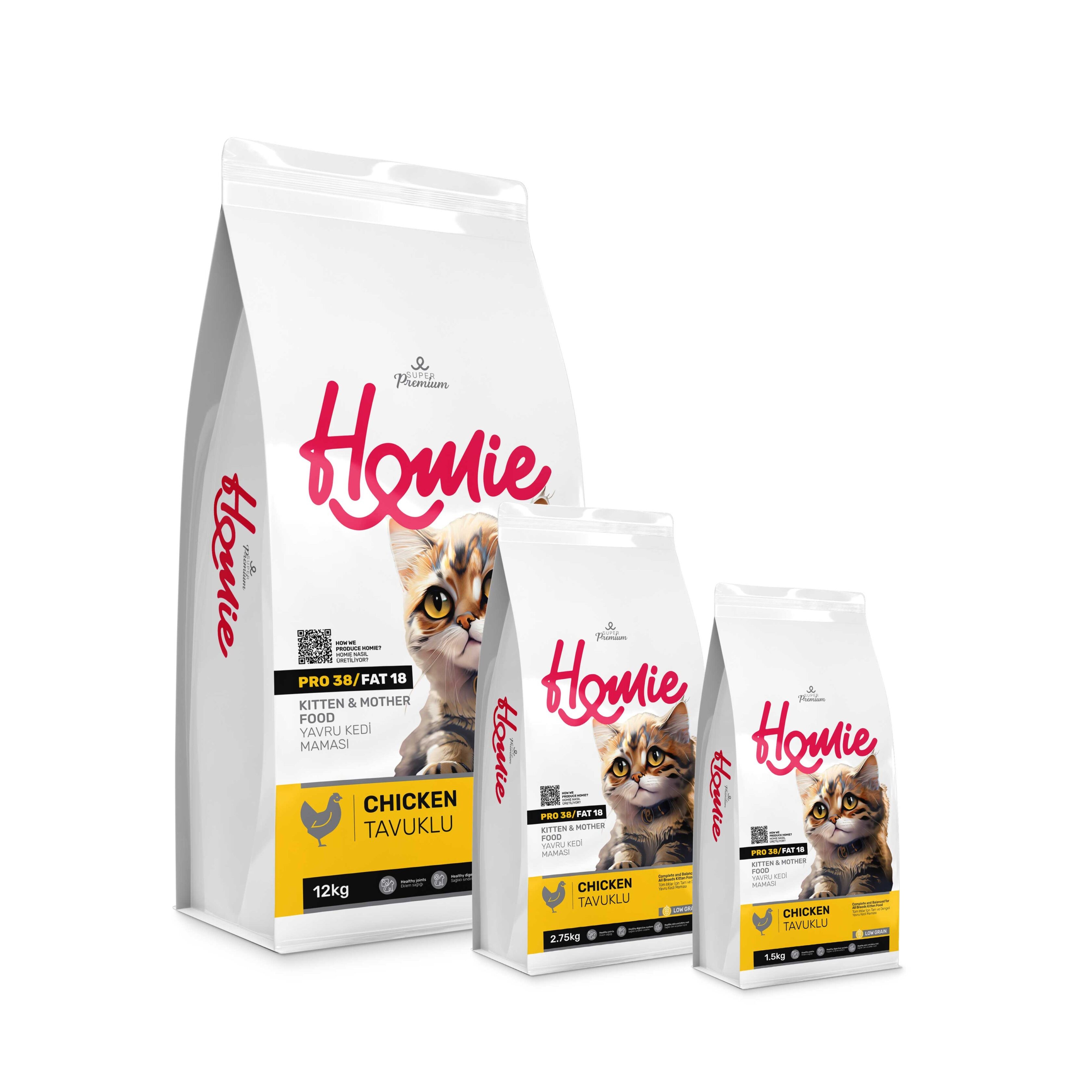 Homie Düşük Tahıllı Tavuklu Yavru Kedi Maması 1,5 Kg