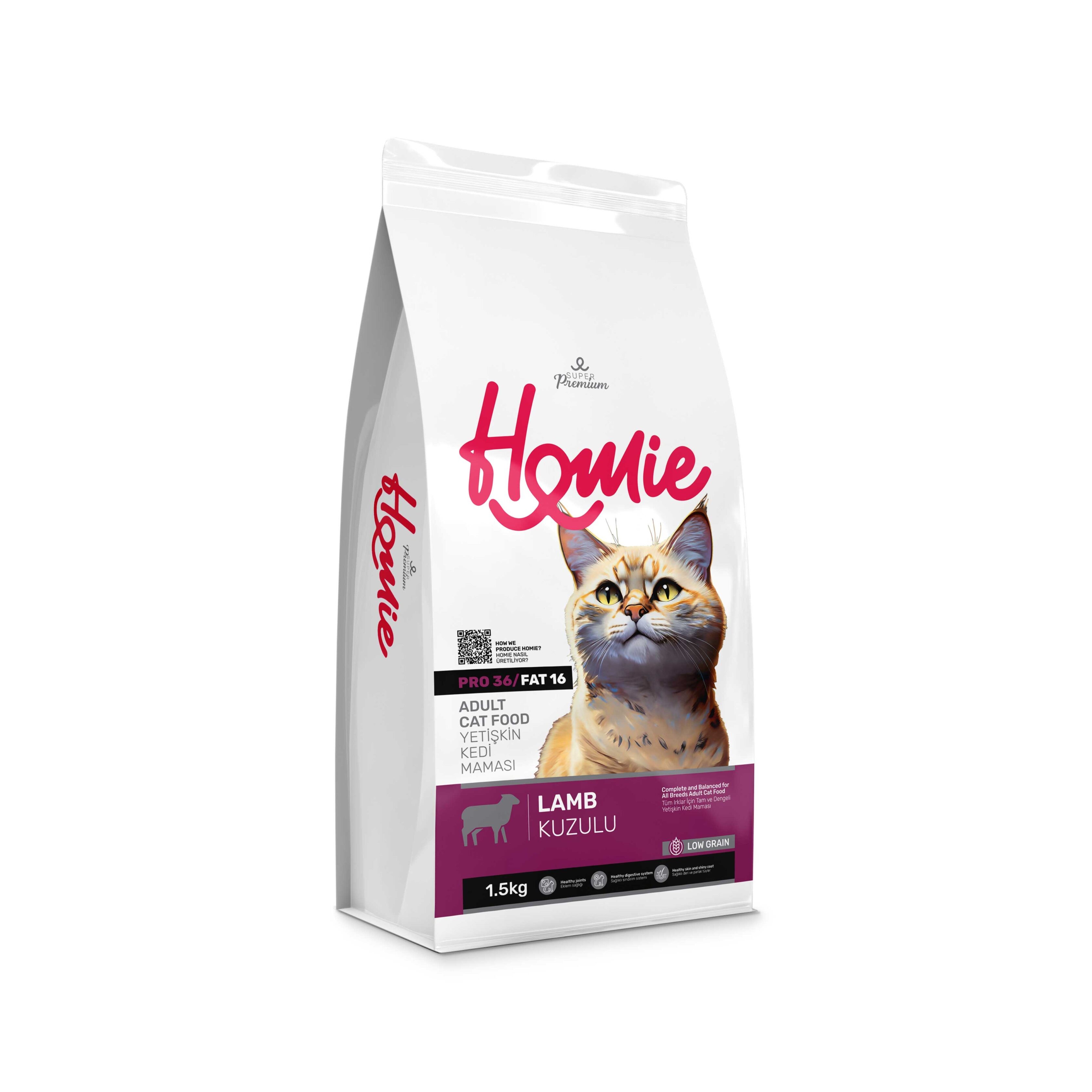 Homie Düşük Tahıllı Kuzu Etli Yetişkin Kedi Maması 12 Kg