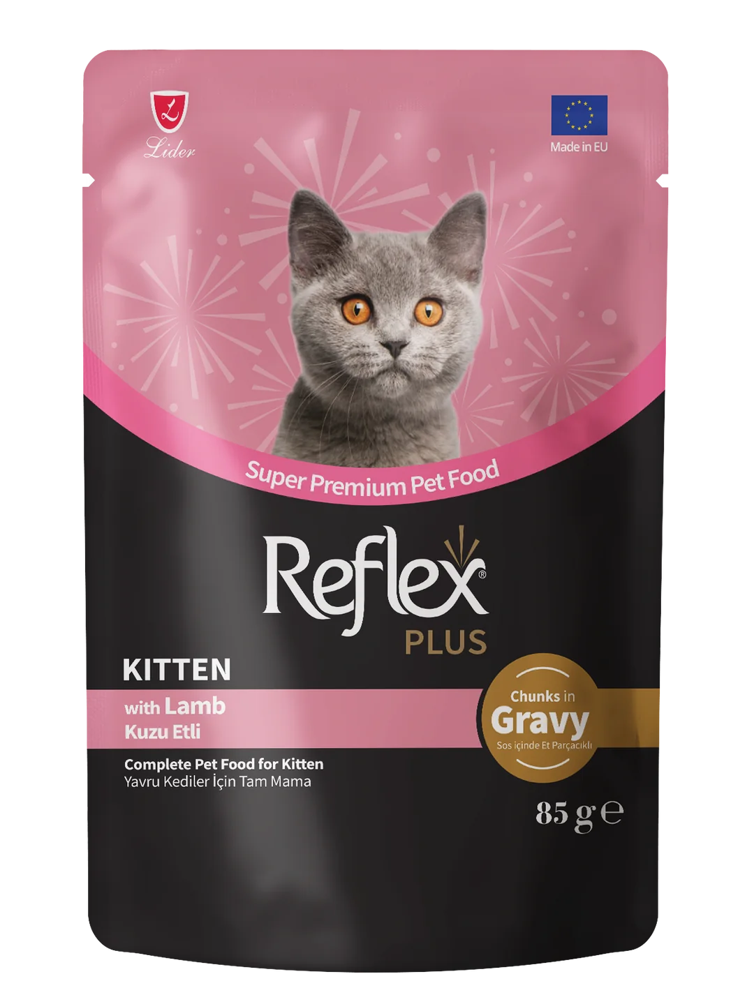 Reflex Plus Sos Parçacıklı Kuzu Etli Yavru Kedi Maması 85 Gr