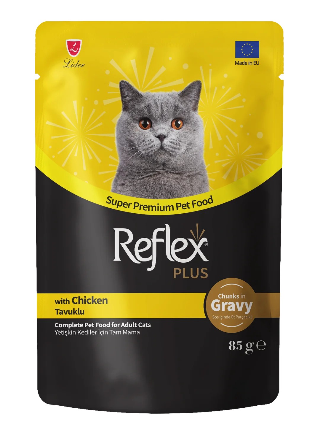 Reflex Plus Sos İçinde Tavuklu Yetişkin Kedi Maması 85g 12'li