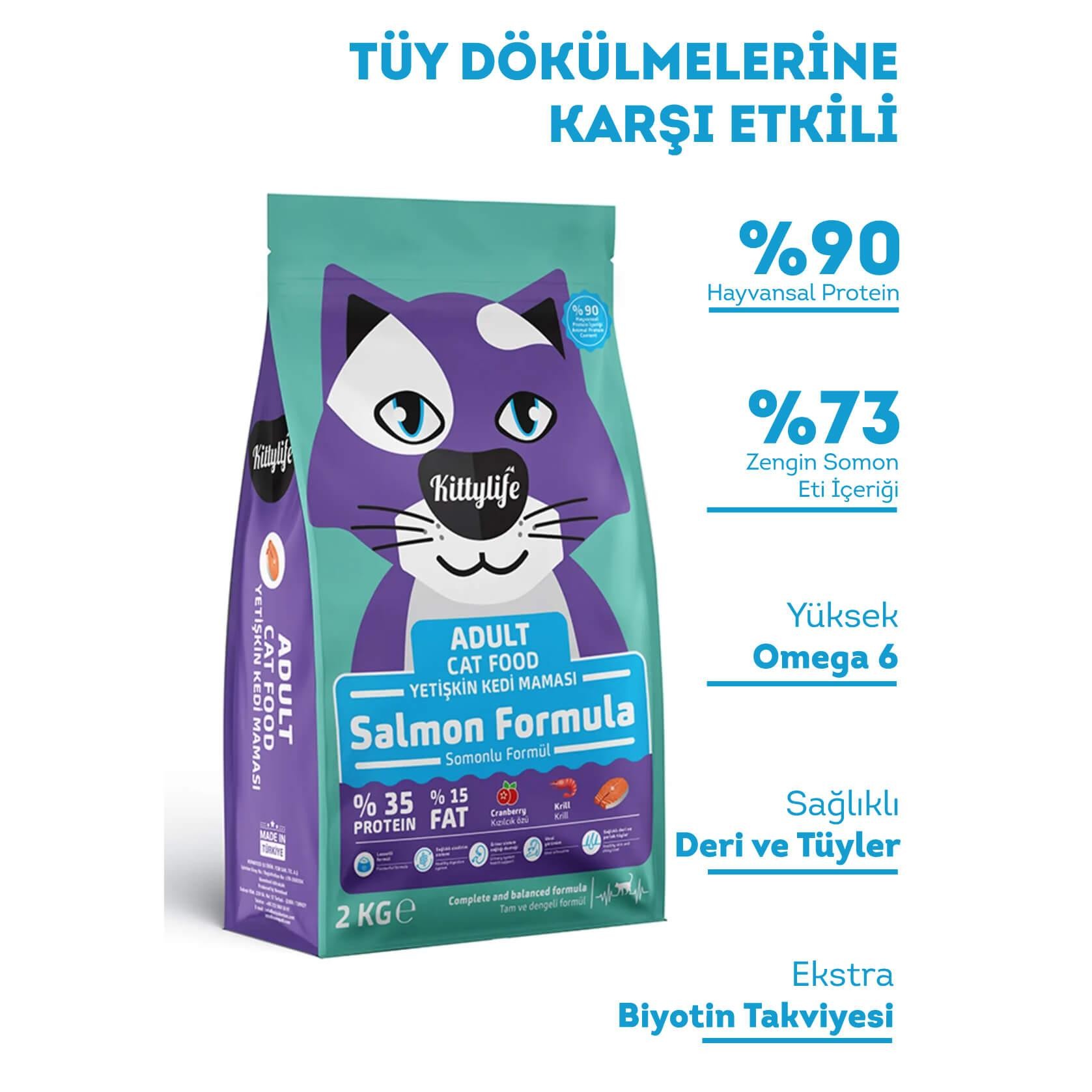 Kittylife Somonlu Yetişkin Kedi Maması - 2 kg