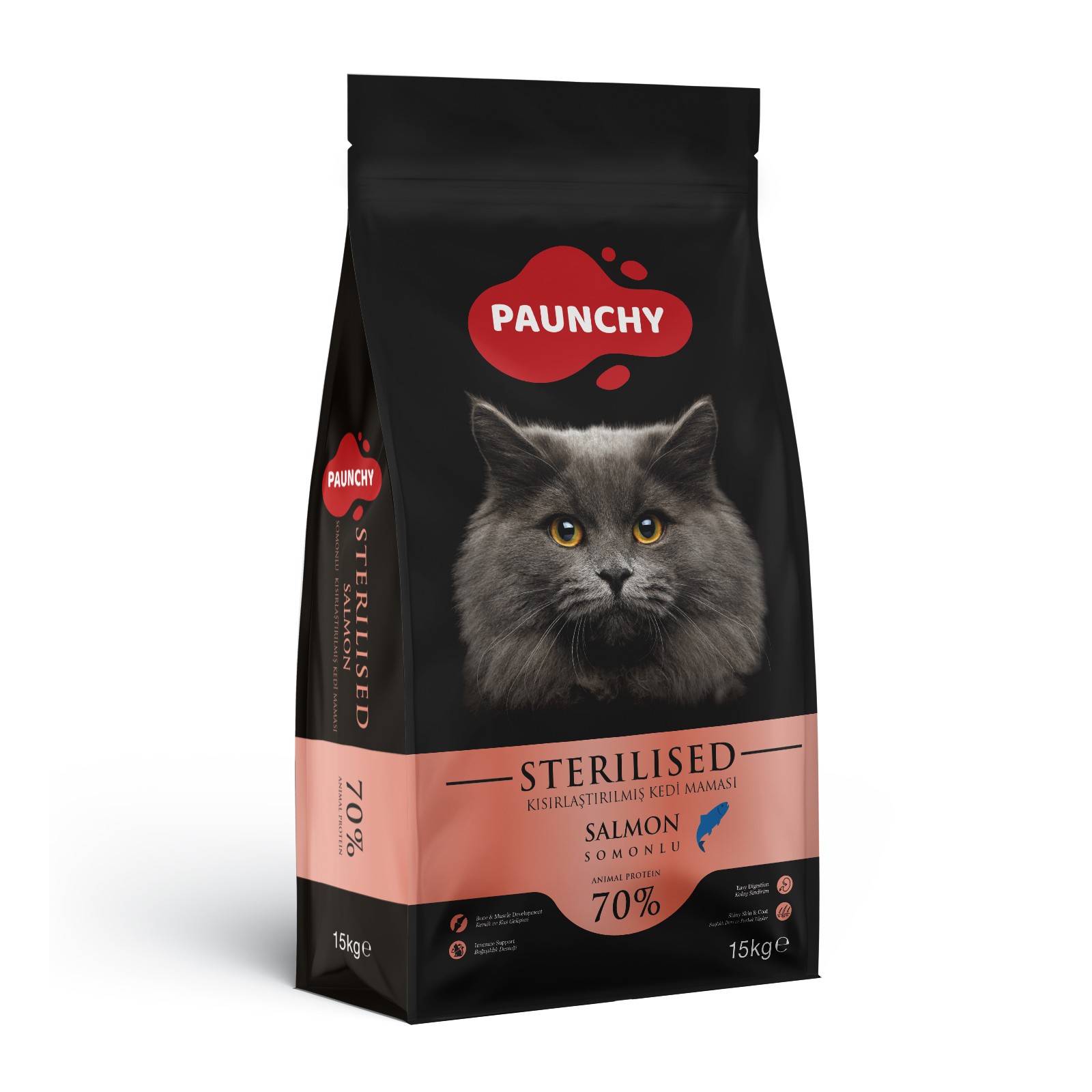 Paunchy Somonlu Kısırlaştırılmış Kedi Maması 15 Kg