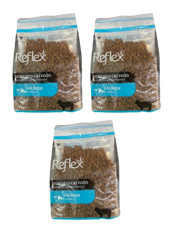 Reflex Somonlu ve Pirinçli Kısırlaştırılmış Kedi Maması 1 Kgx3Adet
