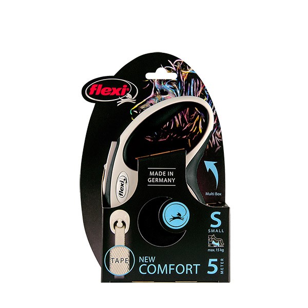 Flexi New Comfort Otomatik Şerit Gezdirme Small 5 Metre - Siyah