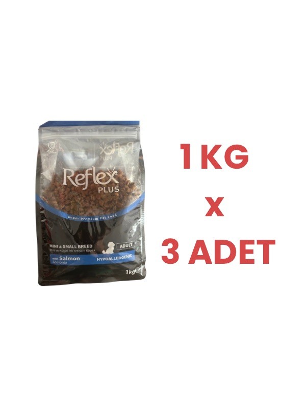 Reflex Plus Somonlu Mini ve Küçük Irk Yetişkin Köpek Maması 1 Kgx3 Adet