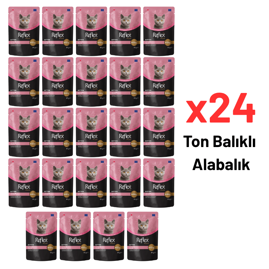 Reflex Plus Sos Parçacıklı Kuzu Etli Yavru Kedi Maması 85 Gr 24'lü