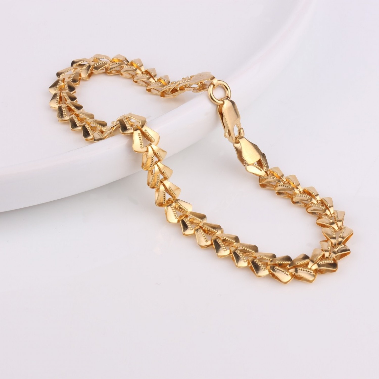 925 AYAR GÜMÜŞ GOLD UNİSEX BAŞAK BİLEKLİK