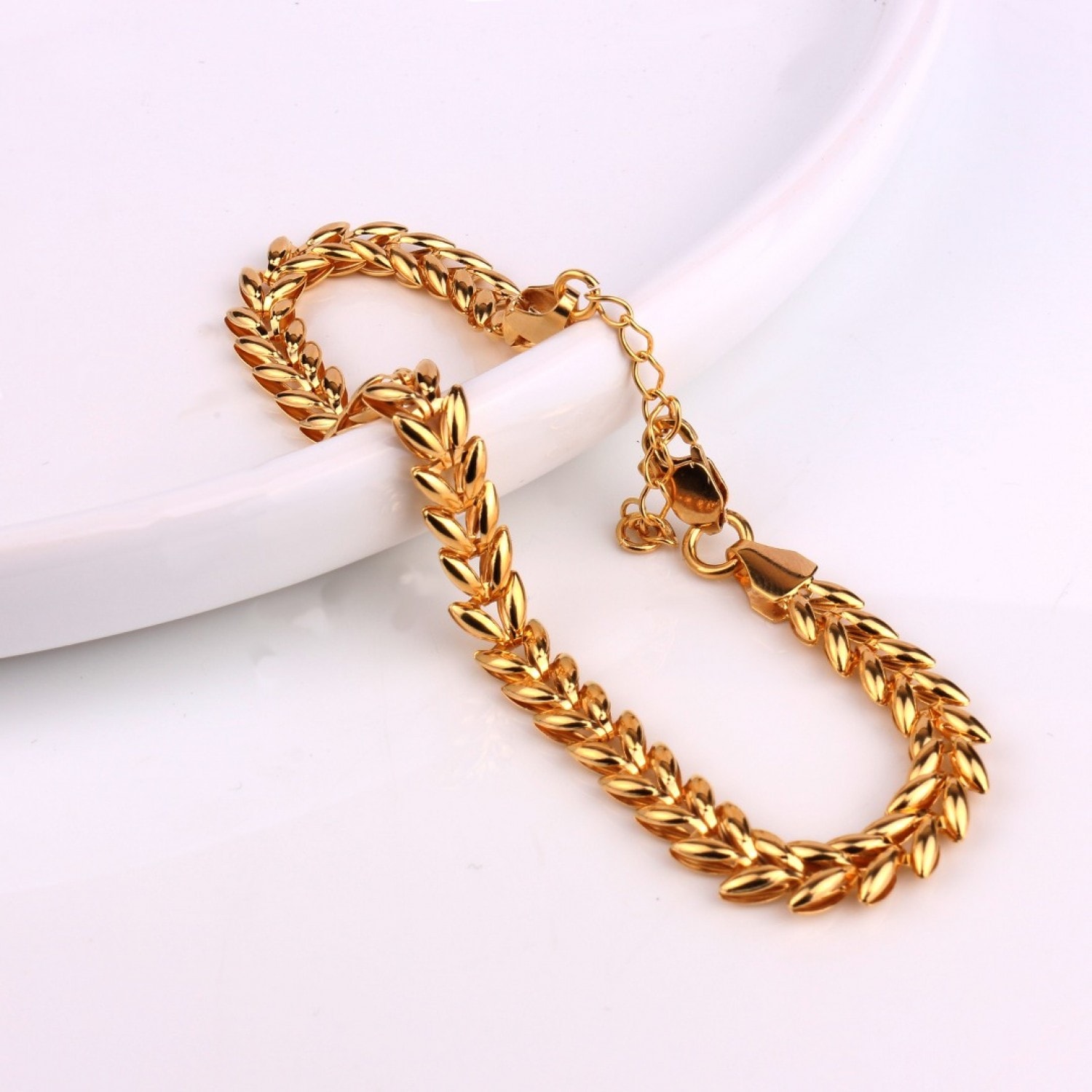 925 AYAR GÜMÜŞ GOLD BAŞAK BİLEKLİK