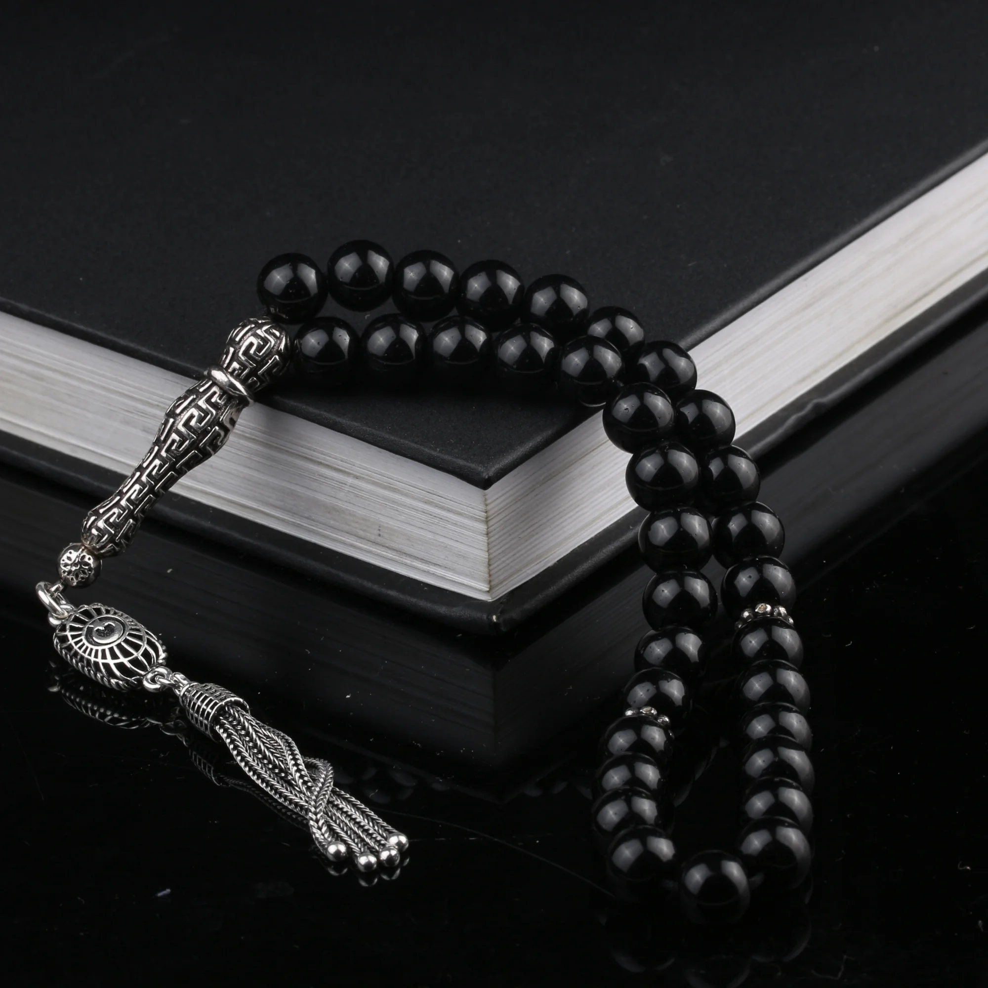 ONİKS TAŞI – FİZYON PÜSKÜLLÜ 925 AYAR GÜMÜŞ TESBİH