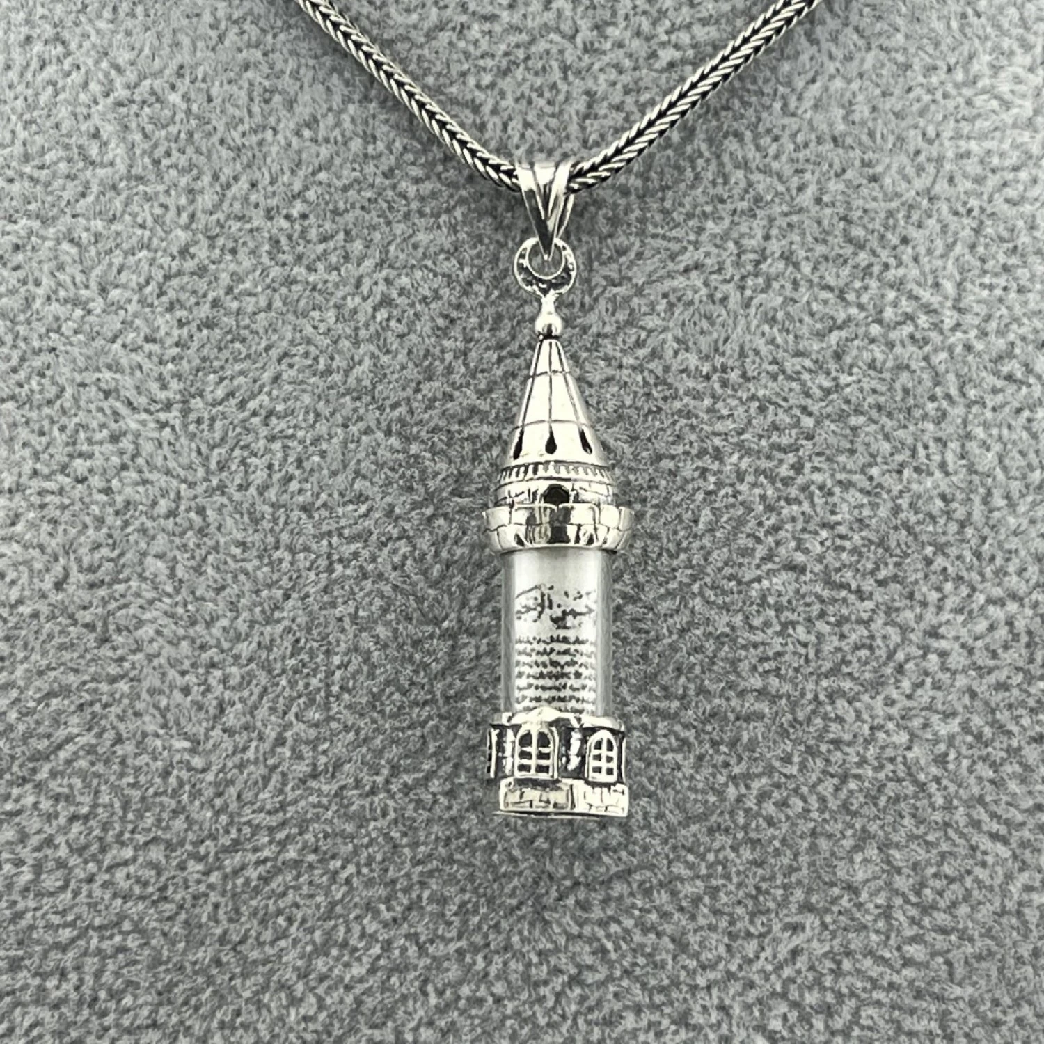 Galata Kulesi Tasarım 925 Ayar Gümüş Cevşen Kolye