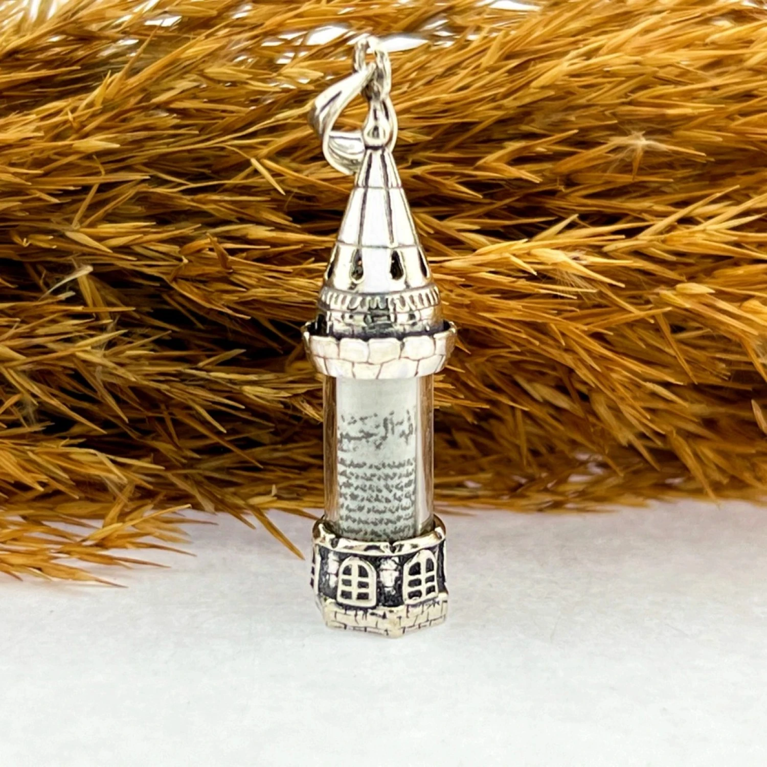 Galata Kulesi Tasarım 925 Ayar Gümüş Cevşen Kolye