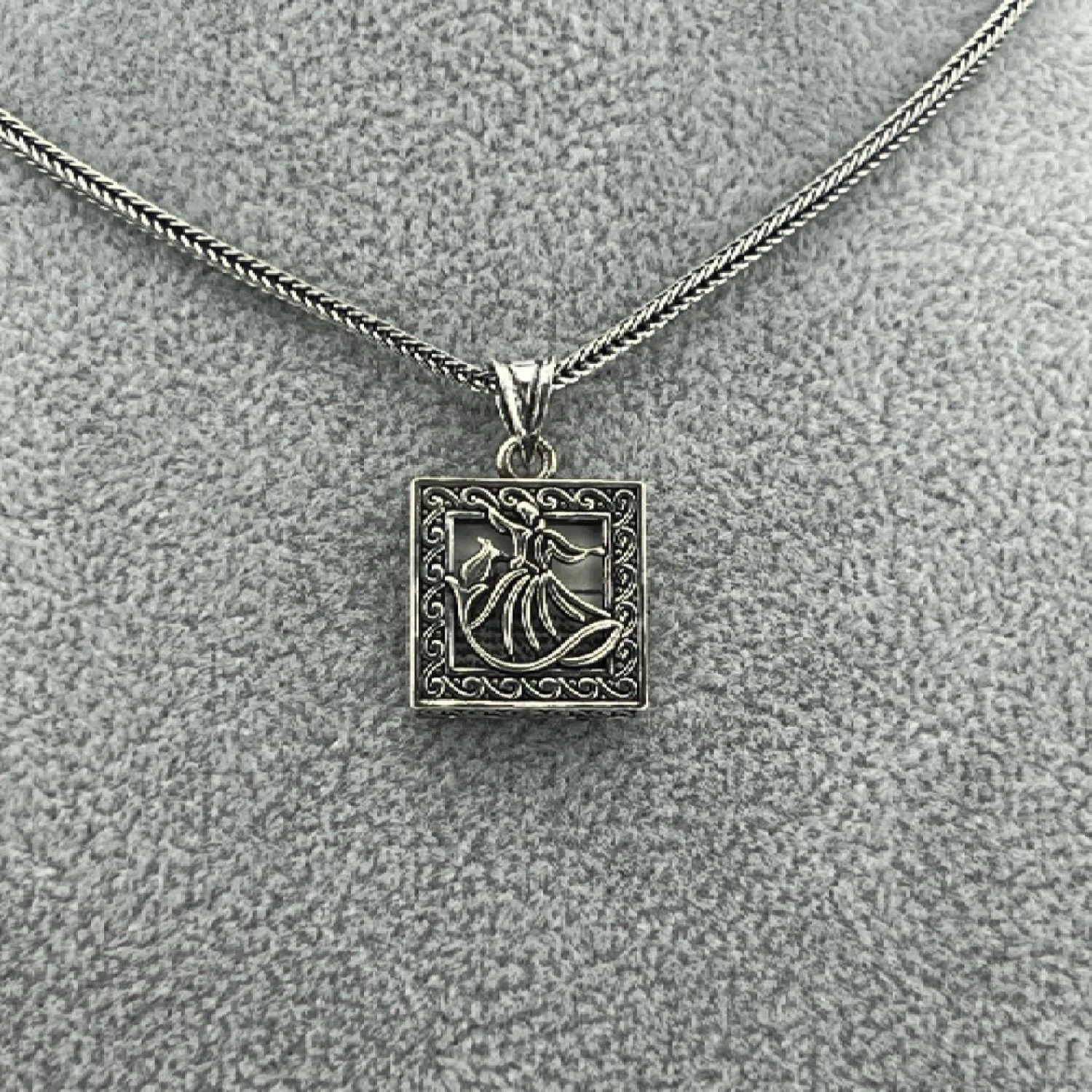 925 AYAR MEVLANA TASARIM GÜMÜŞ CEVŞEN KOLYE