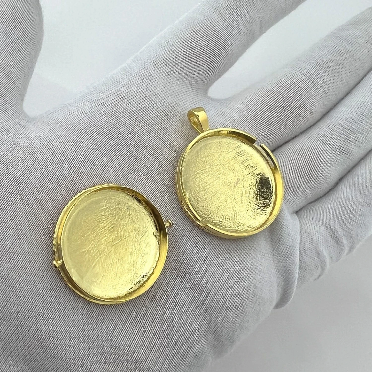 925 AYAR GÜMÜŞ AÇILIR KAPANIR MADALYON GOLD KOLYE