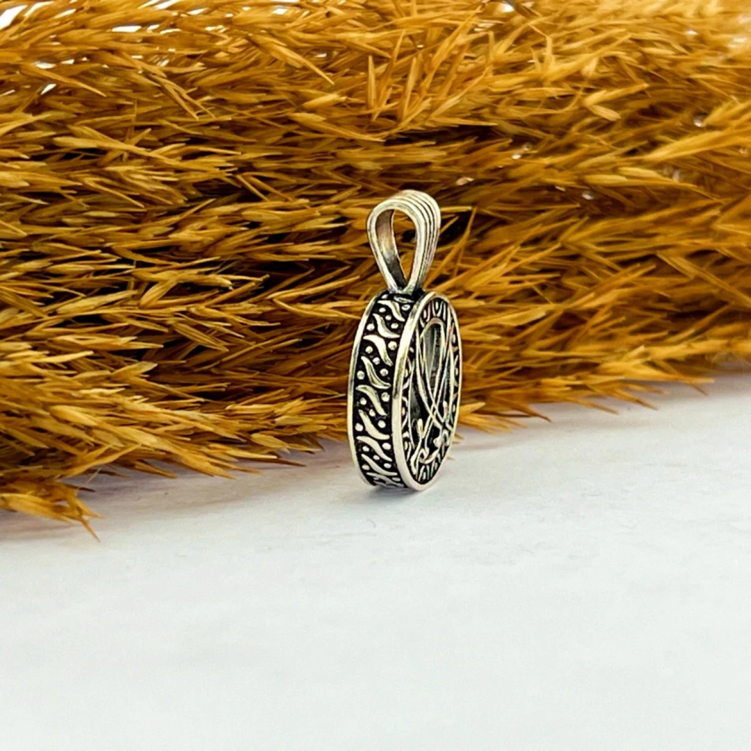 925 AYAR ZÜLFİKAR İŞLEMELİ GÜMÜŞ CEVŞEN KOLYE