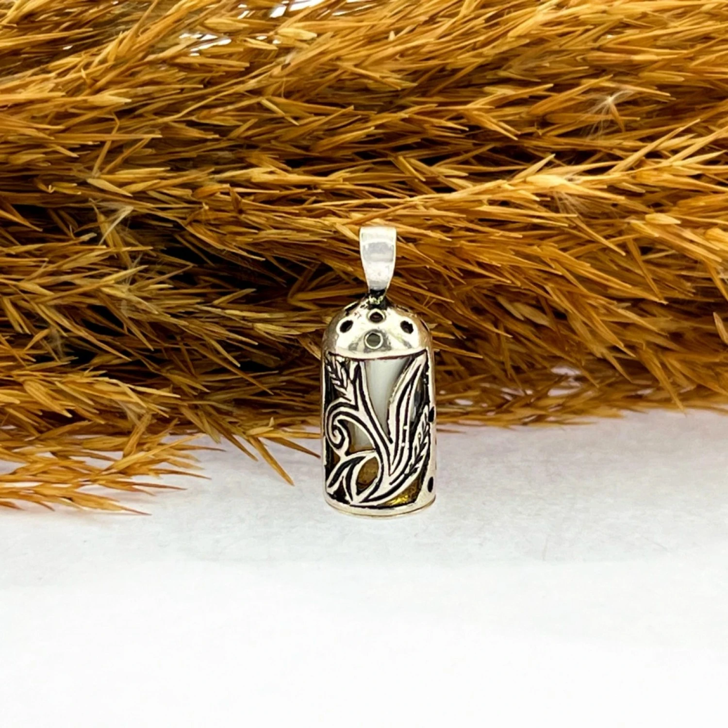 925 AYAR GÜMÜŞ LALE TASARIMLI CEVŞEN KOLYE UCU