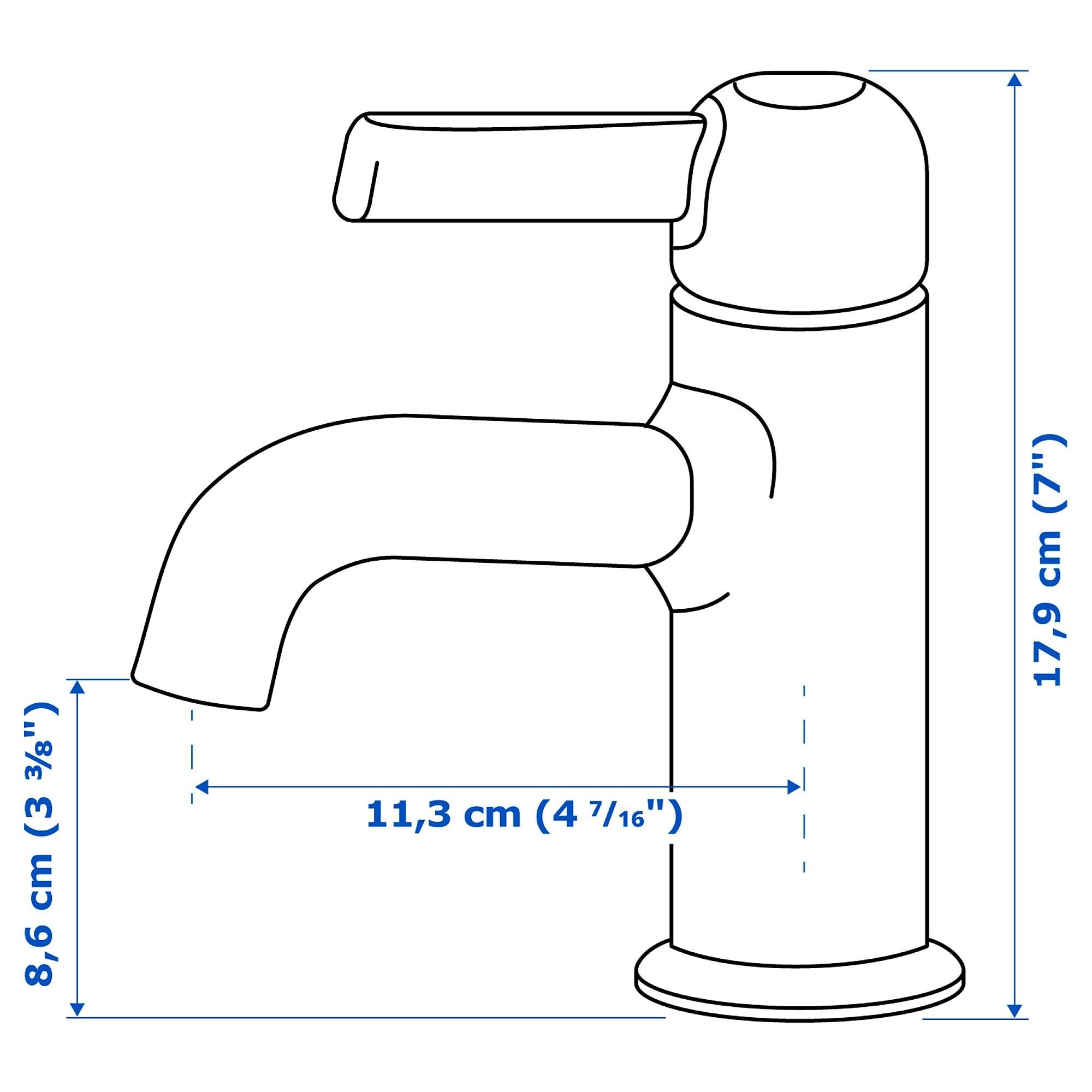 Lavabo bataryası, krom kaplama, 18 cm