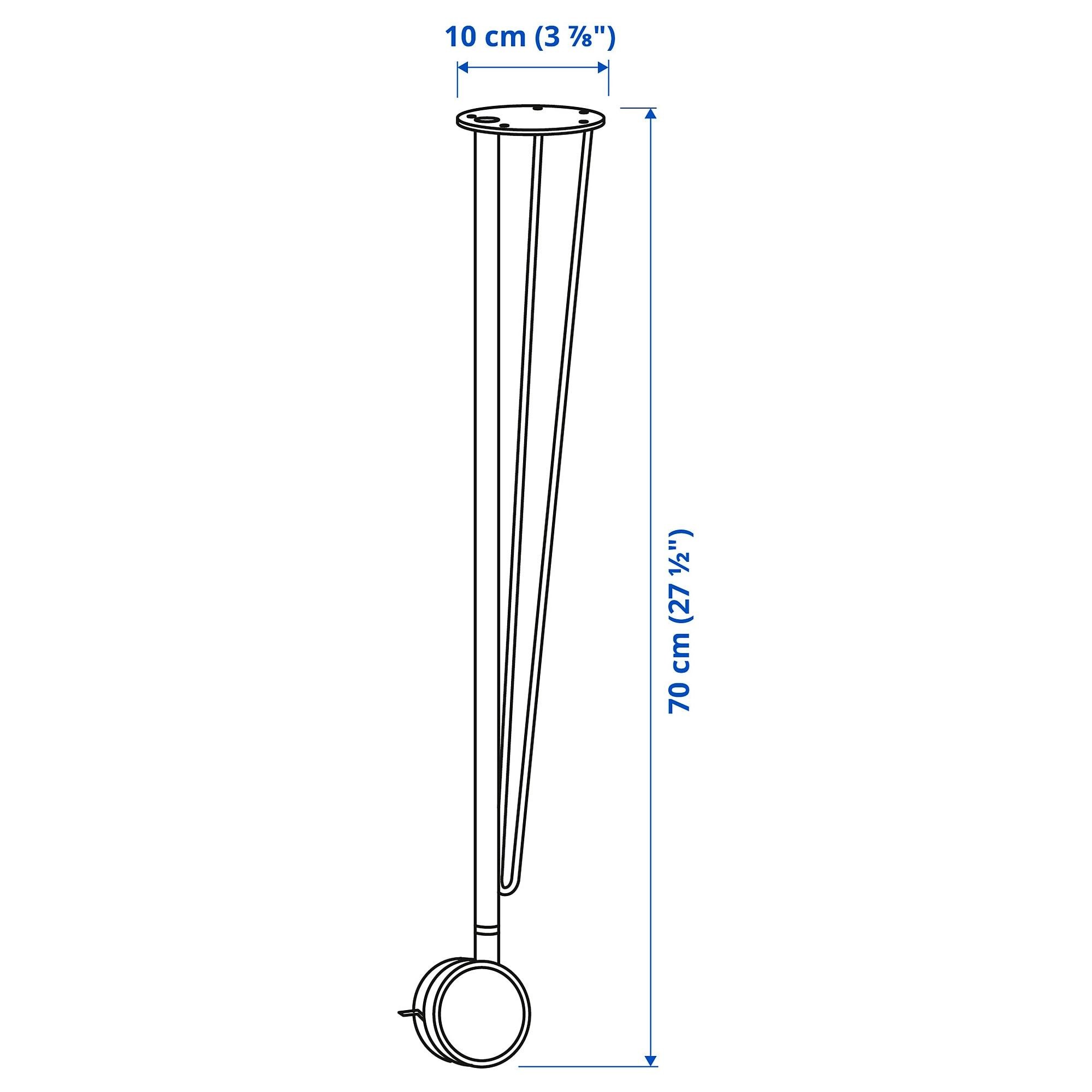 Çalışma masası ayağı, siyah, 70 cm