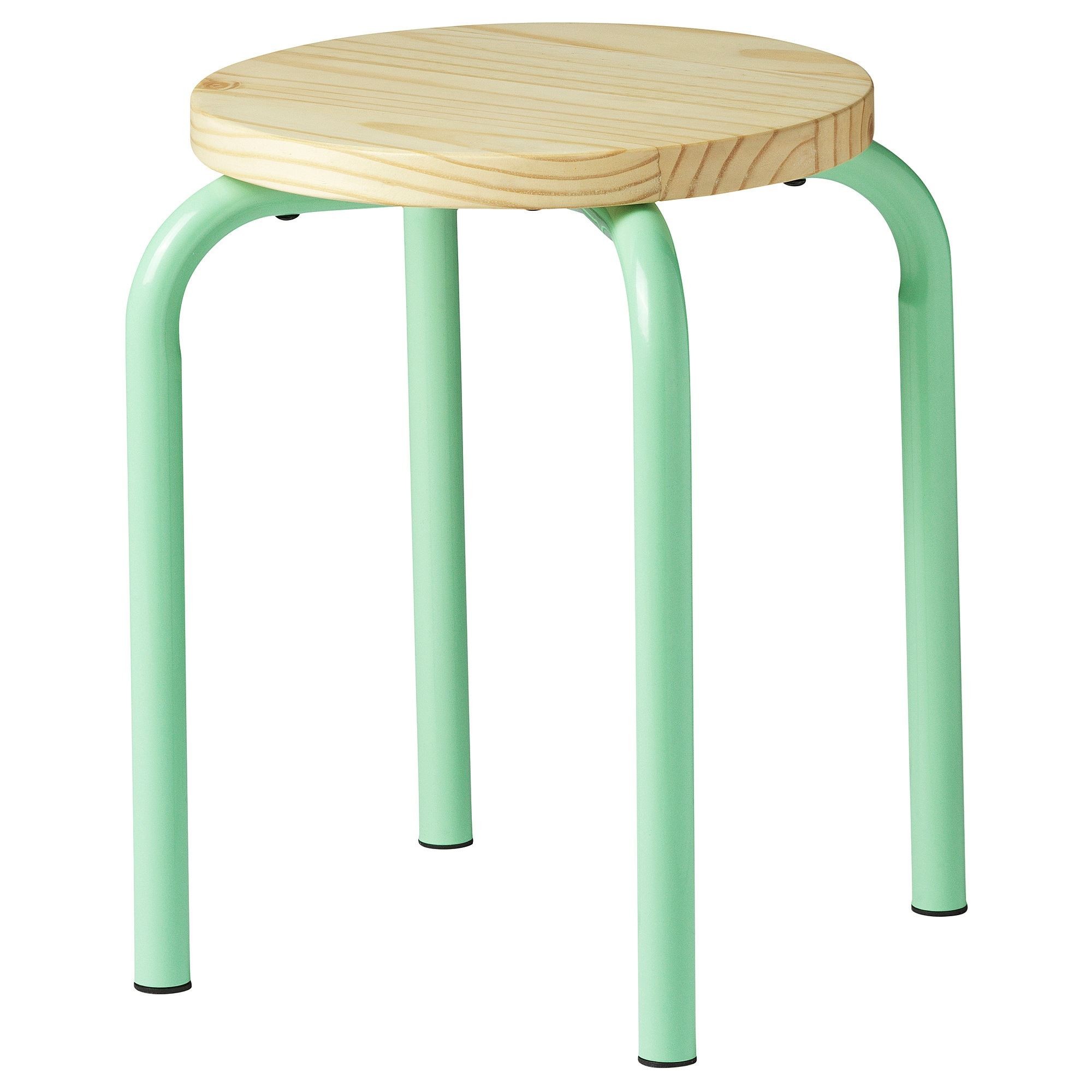 Tabure, açık yeşil-çam, 45 cm