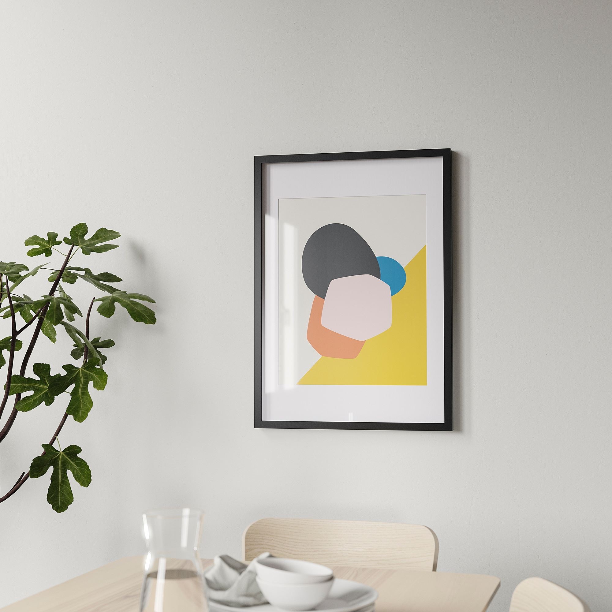 Siyah çerçeve, siyah, 50x70 cm