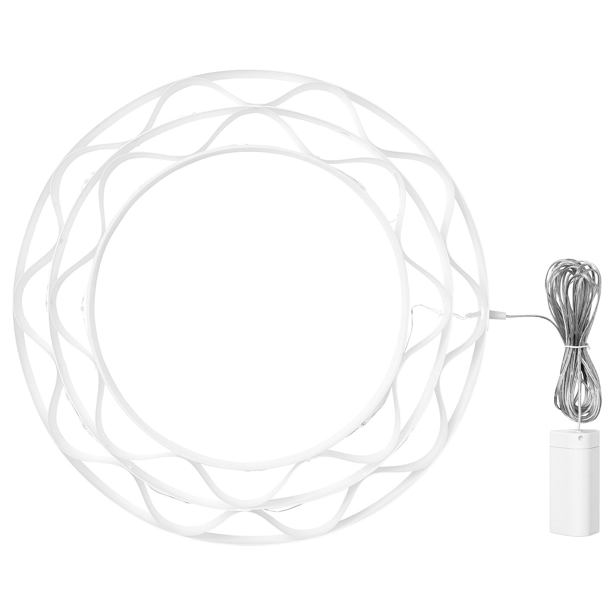 LED asılabilir ışık, beyaz, 37 cm, pilli, halka