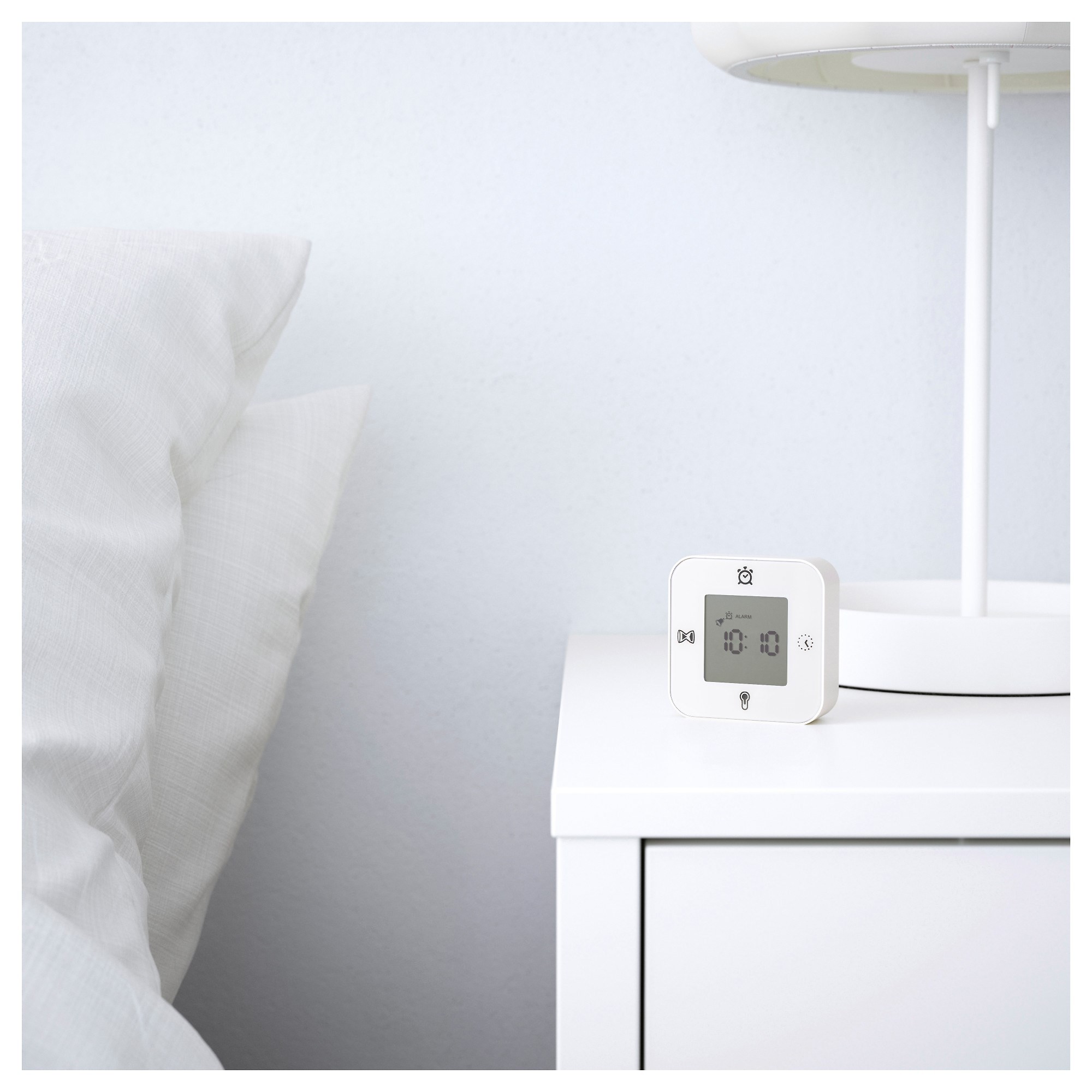 Fonksiyonel saat, beyaz, saat/termometre/alarm/zamanlayıcı