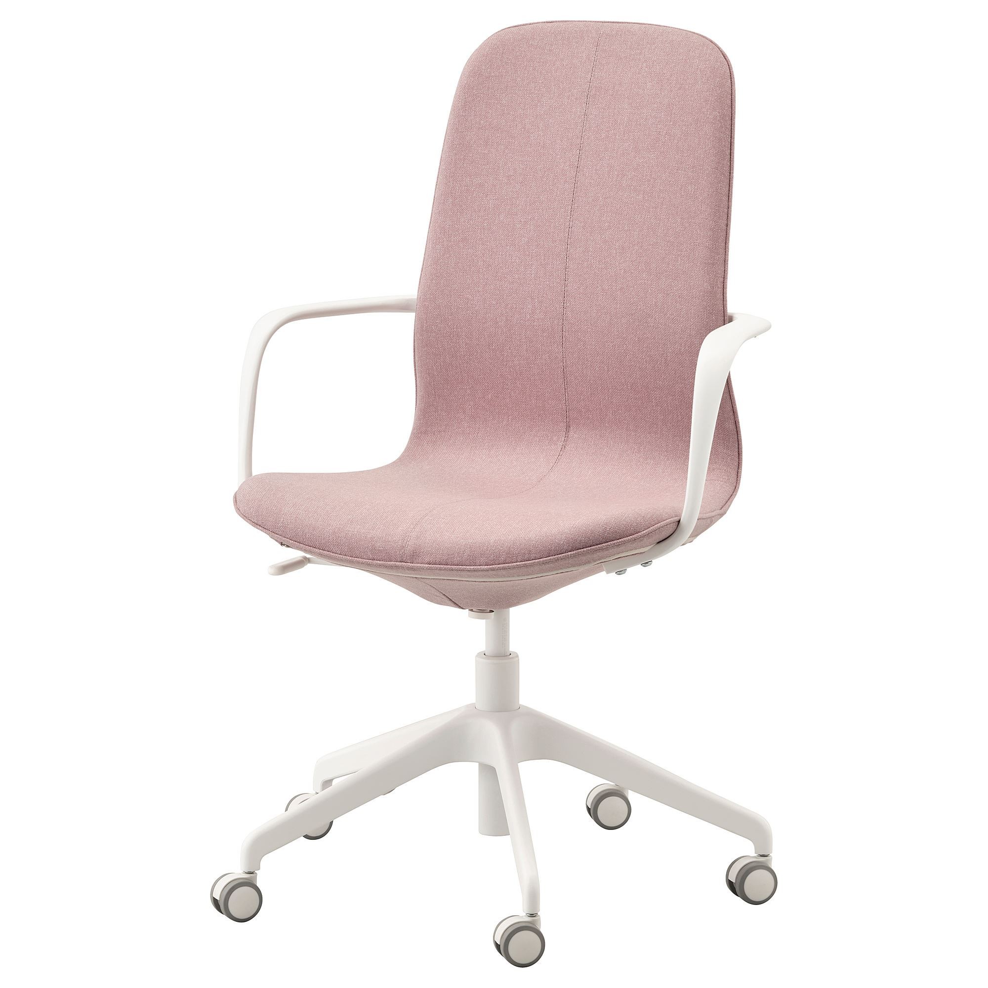 Çalışma sandalyesi, gunnared açık kahverengi-pembe-beyaz, kolçaklı