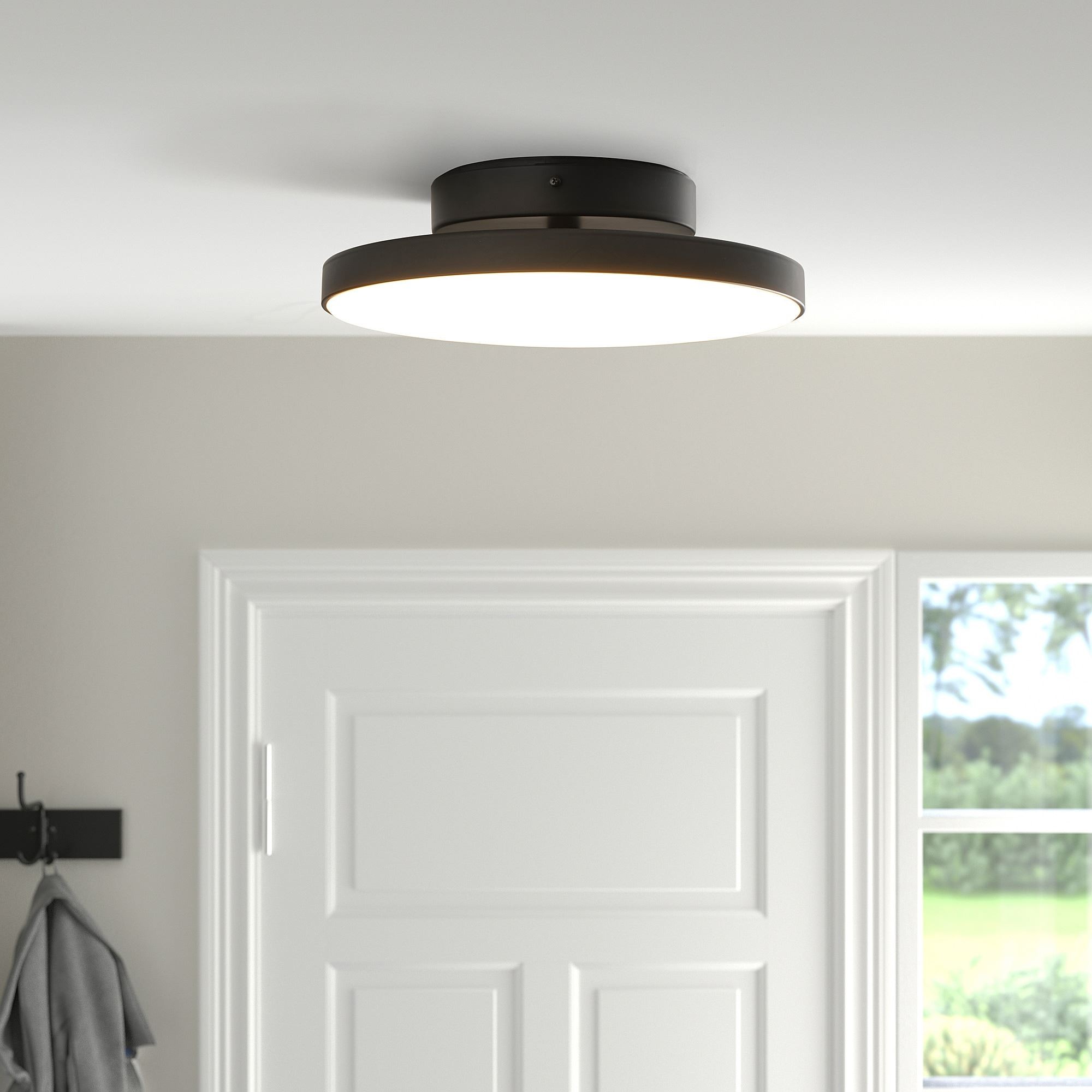 LED'li tavan lambası, mat siyah, 36 cm