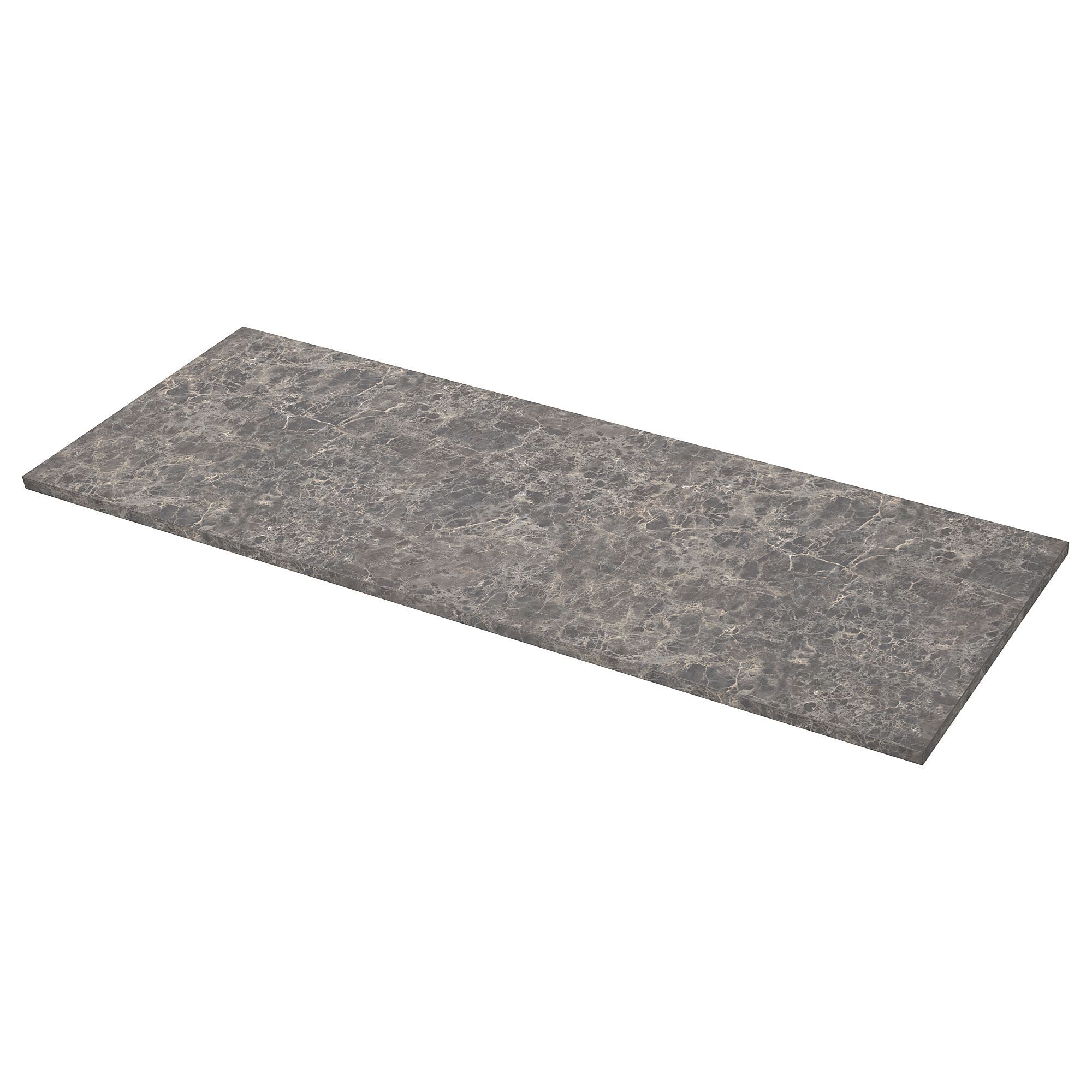 Tezgah, koyu gri mermer görünüm-laminat, 186x63,5x2,8 cm