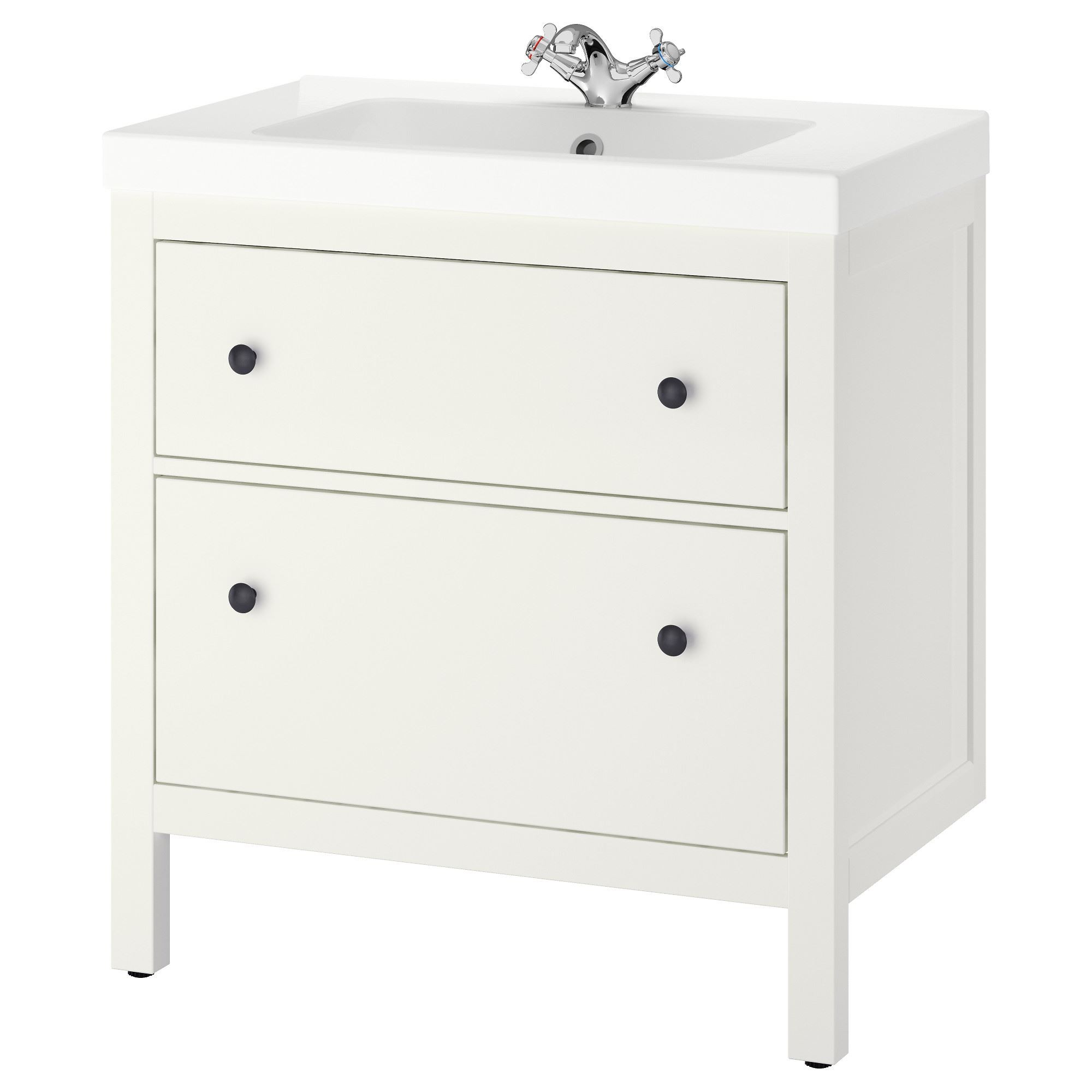 Lavabo dolabı kombinasyonu, beyaz, 80x49x89 cm, Batarya dahil değildir.