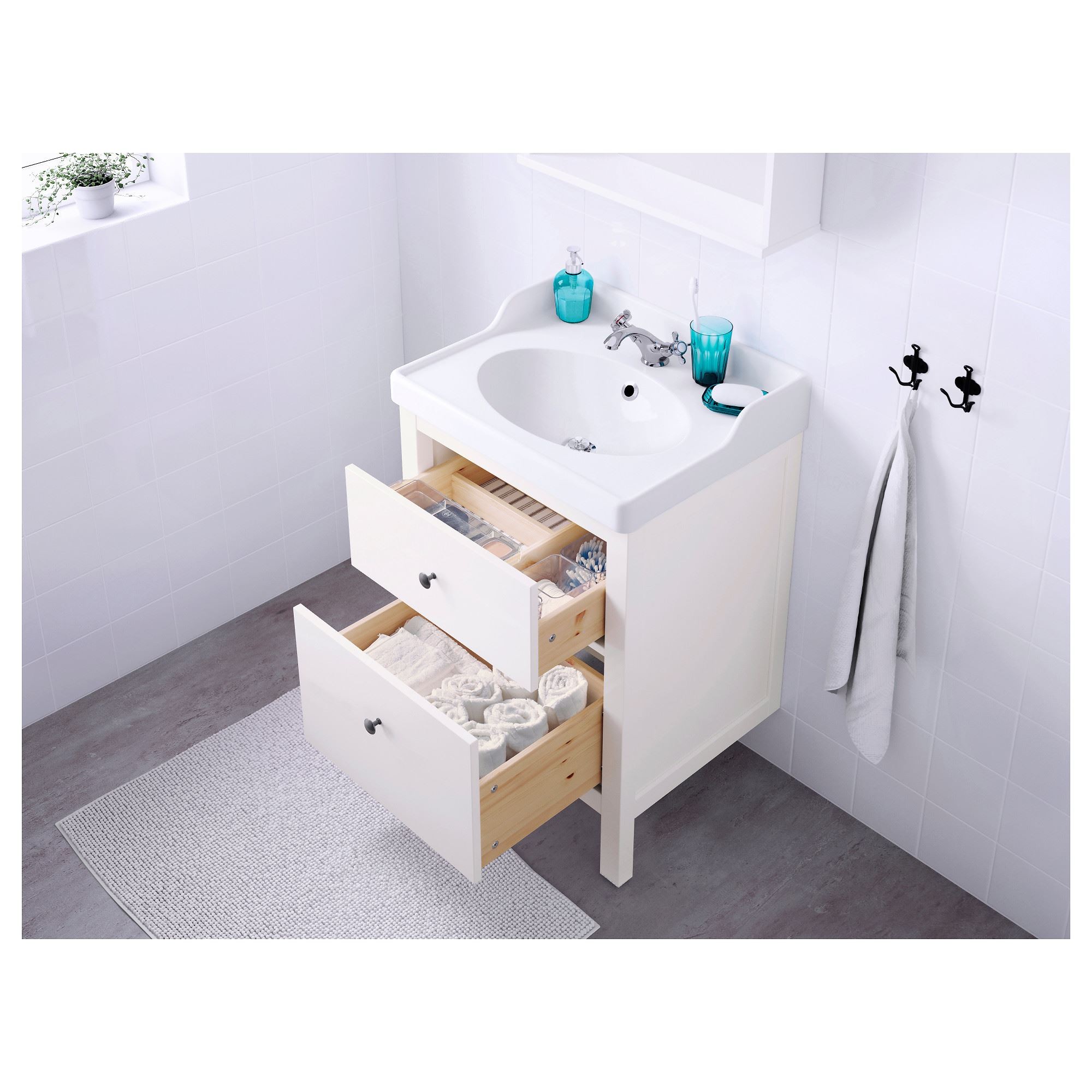 Lavabo dolabı, beyaz, 60x83 cm