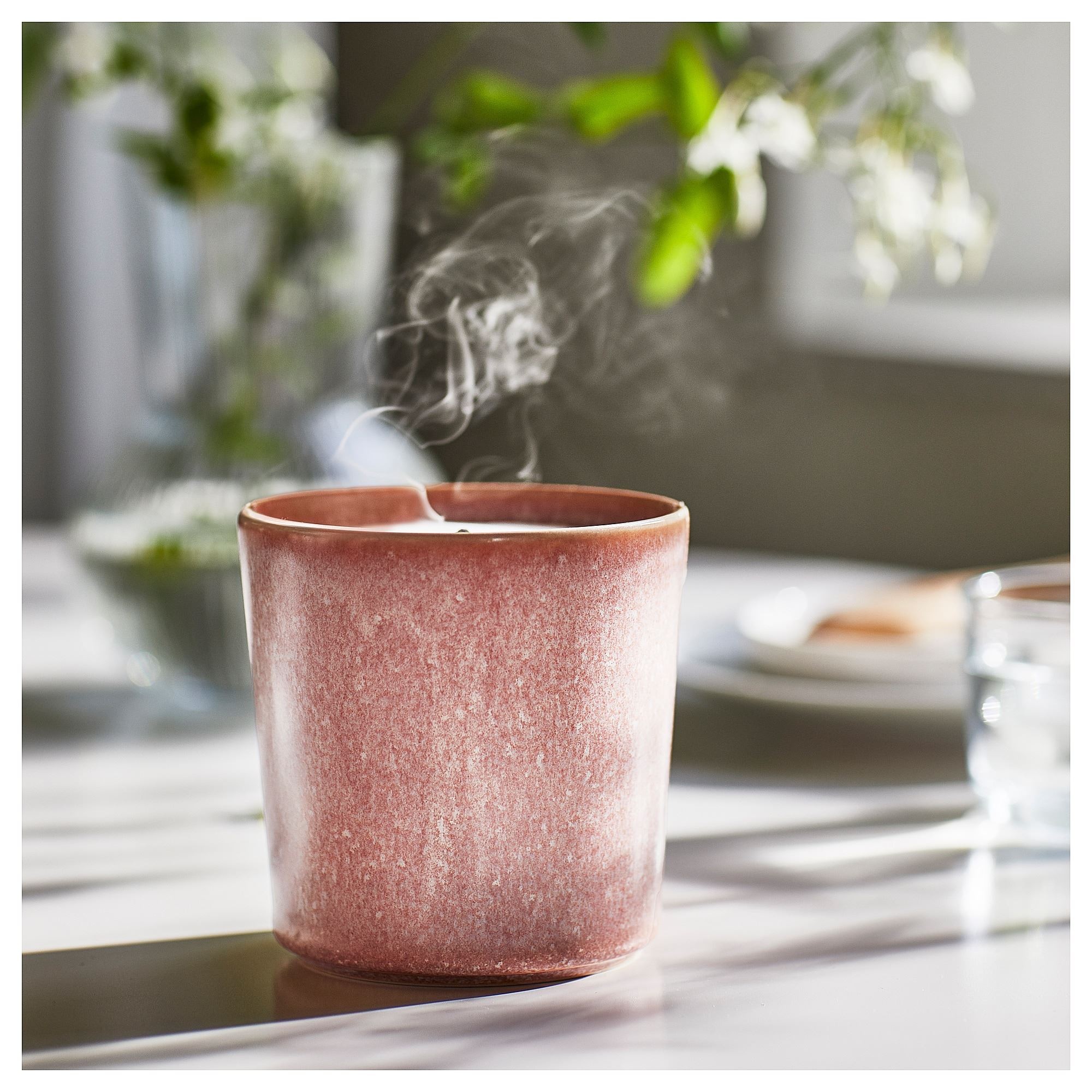 Seramik kapta kokulu mum, pembe, 50 saat, yasemin