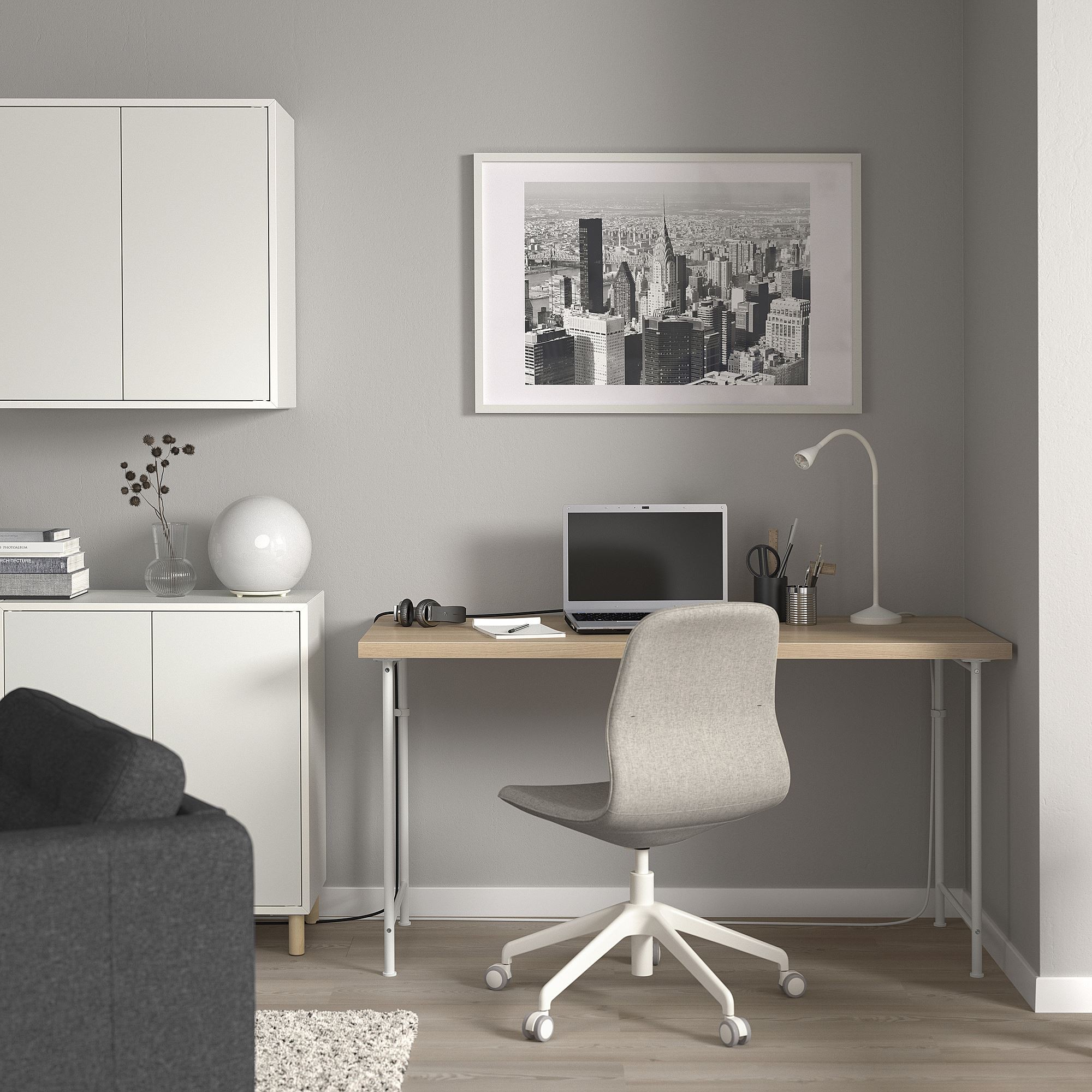 Çalışma masası, beyaz, 140x60 cm