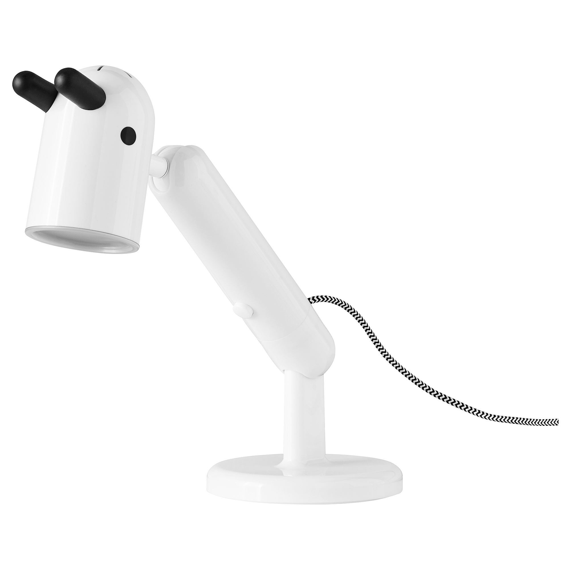 Çocuk çalışma lambası, beyaz, 38 cm, LED'li
