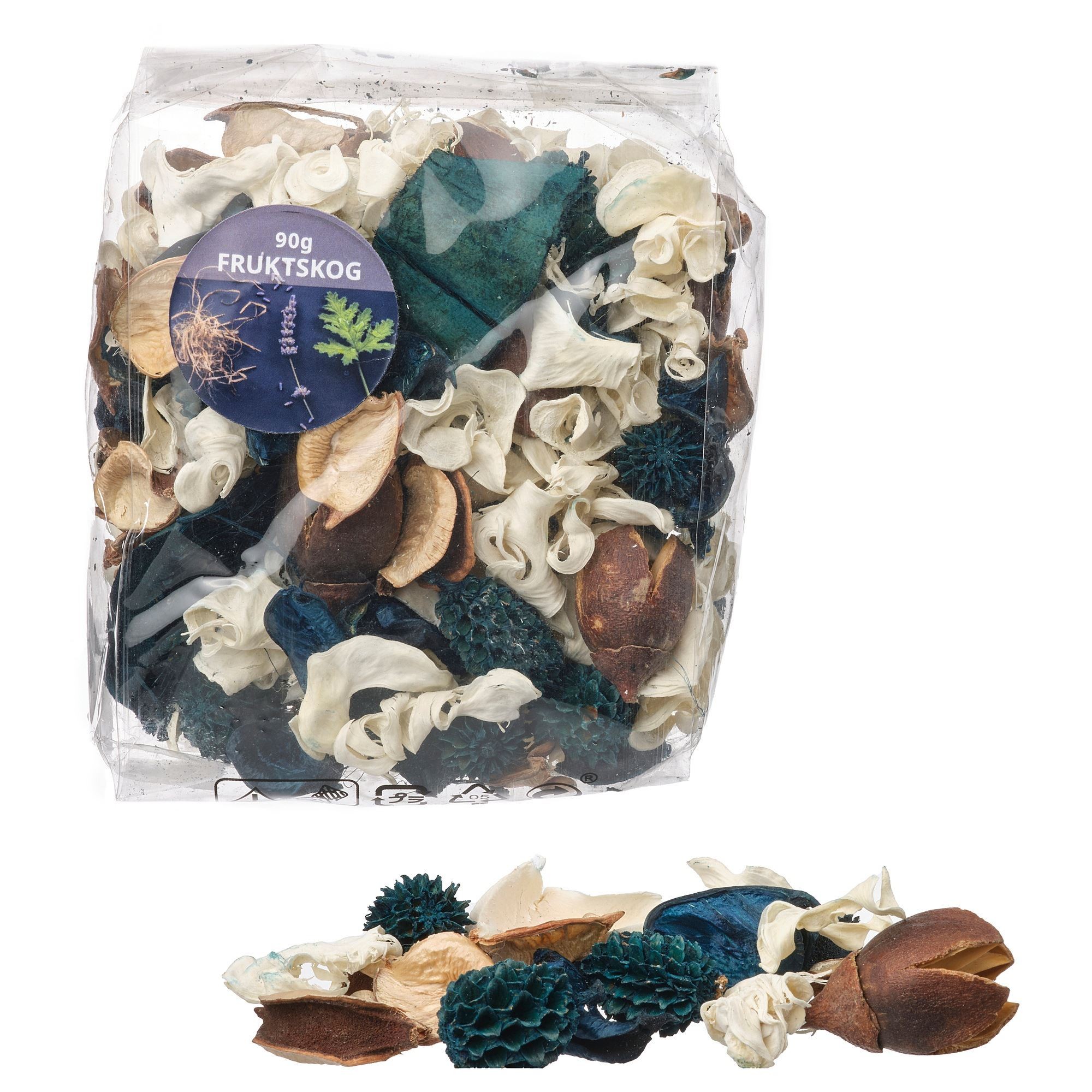 Kurutulmuş çiçek, siyah-turkuaz, 90 g, Güve otu ve sardunya