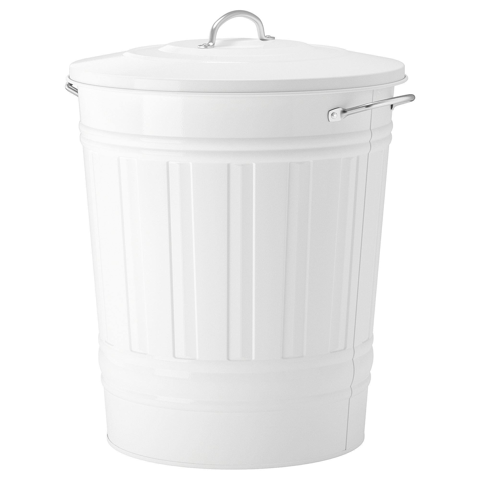Çöp kutusu, beyaz, 40 lt, kapaklı