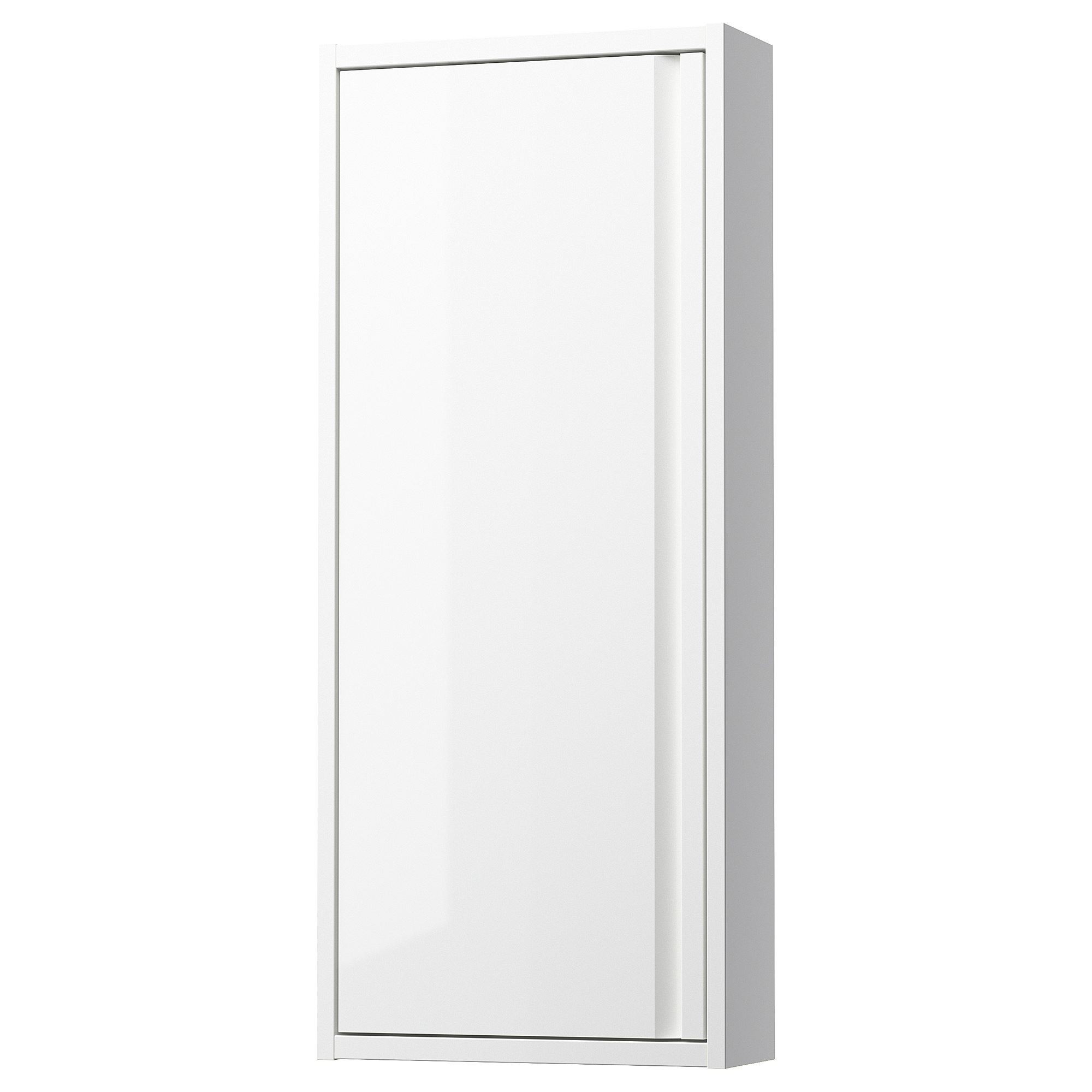 Banyo duvar dolabı, parlak cila beyaz, 40x15x95 cm