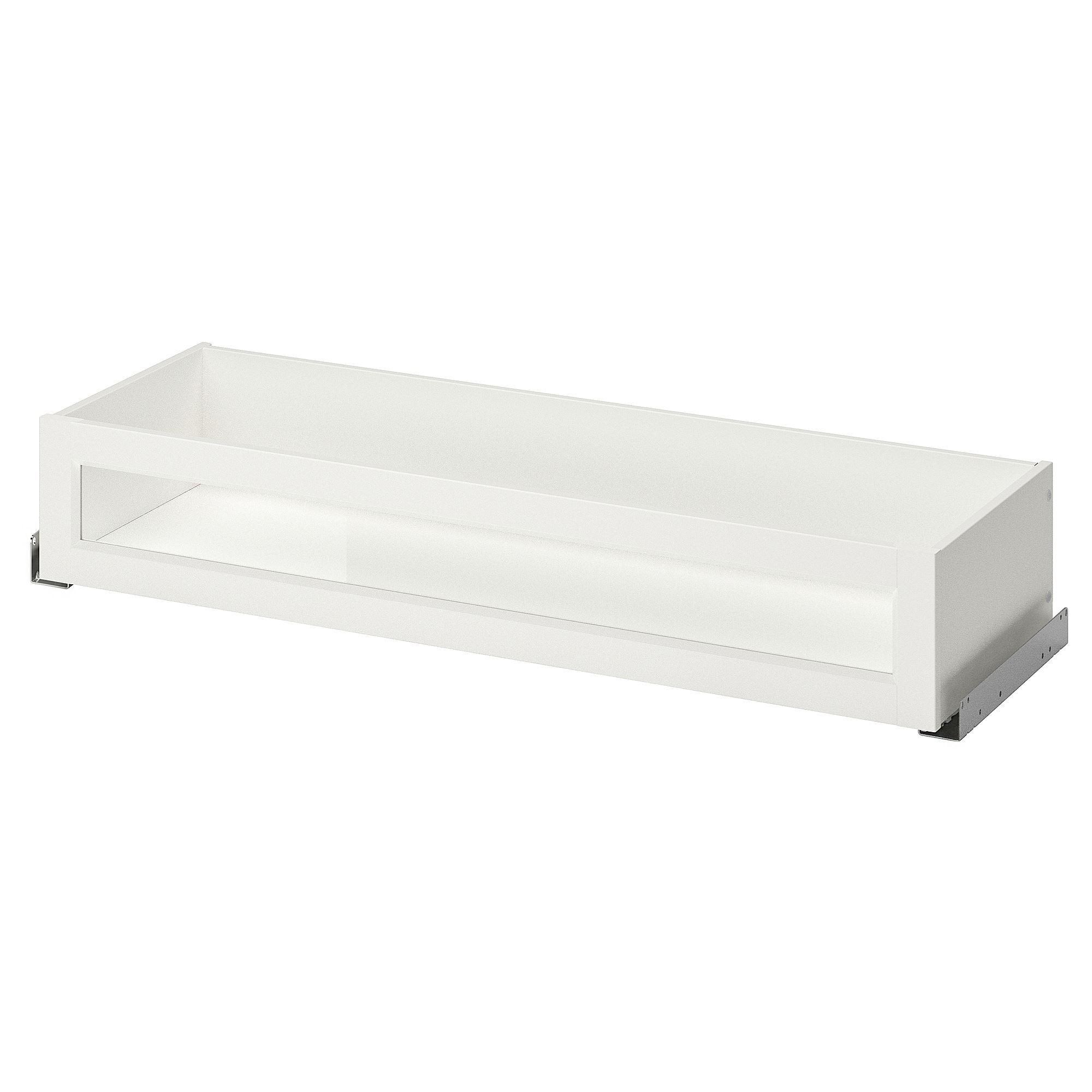 Çerçeveli cam panelli çekmece, beyaz, 100x35 cm