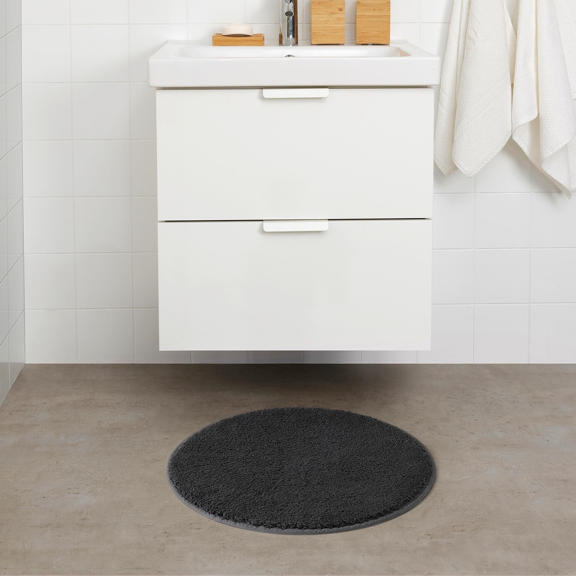 Banyo paspası, koyu gri, 55 cm