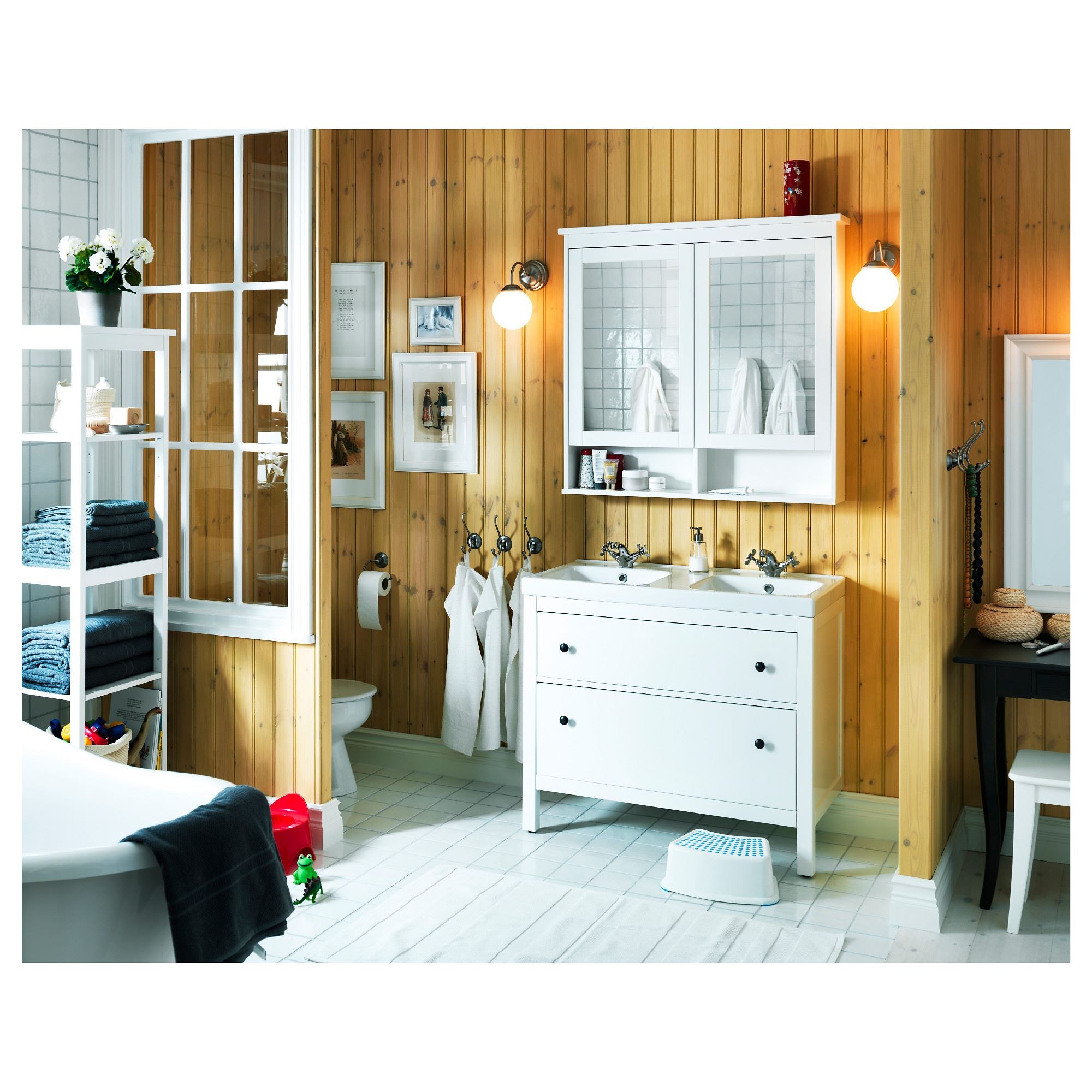 Banyo duvar dolabı, beyaz, 103x16x98 cm, 2 ayna kapaklı
