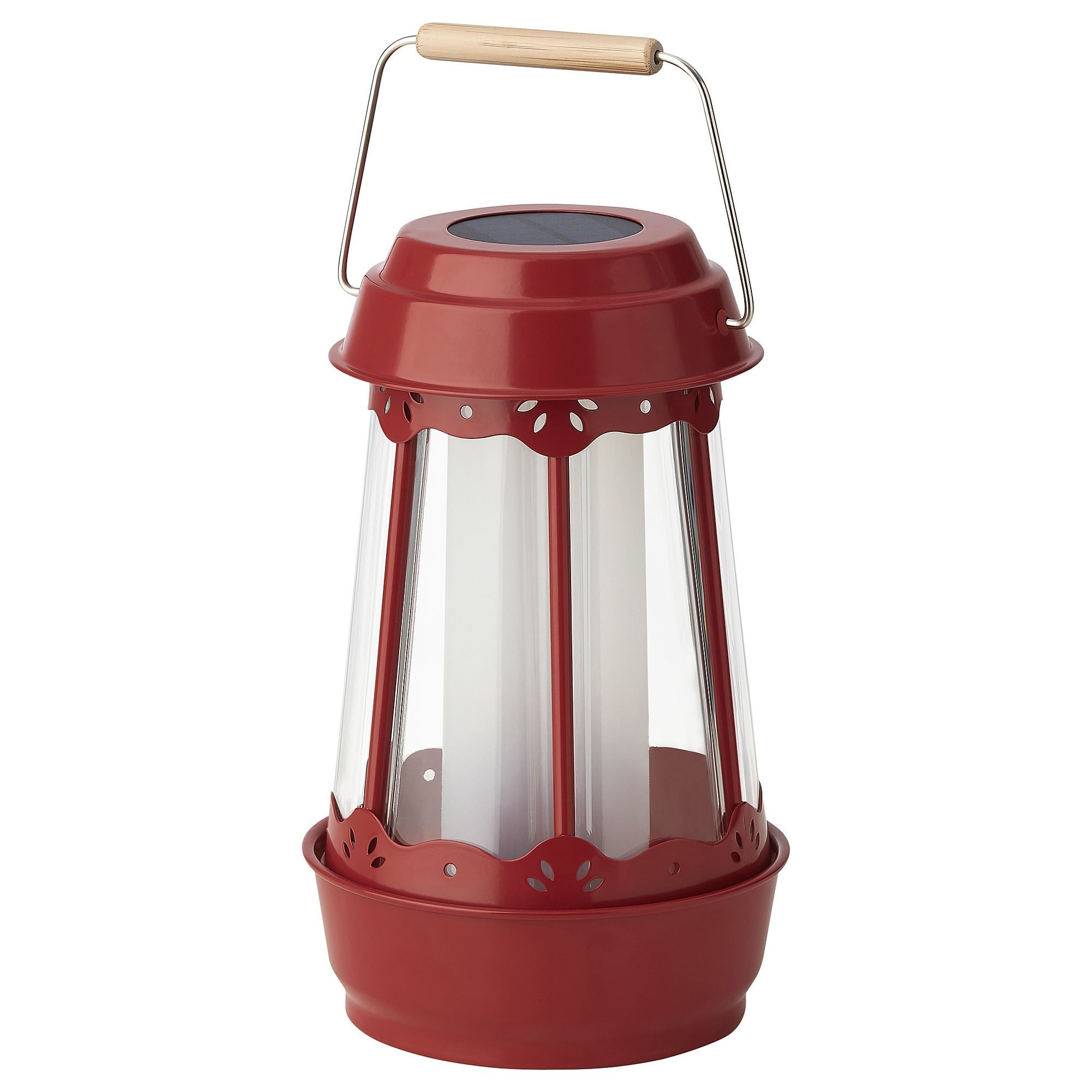 LED'li güneş enerjili masa lambası, kırmızı, 25 cm, pilli