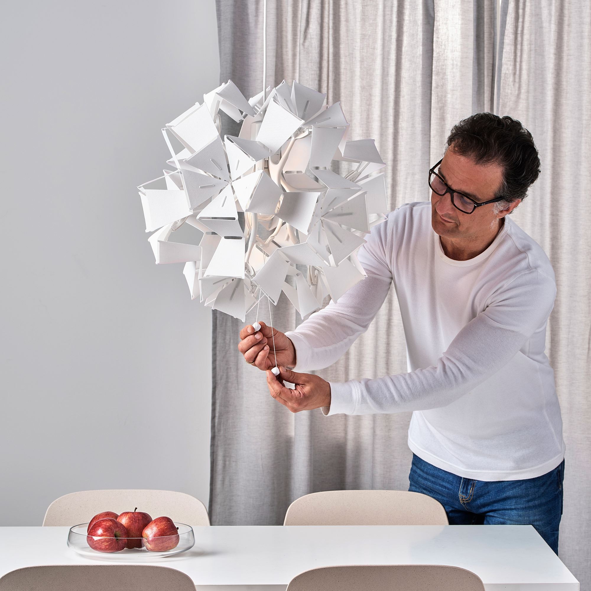 Sarkıt lamba, beyaz, 43 cm
