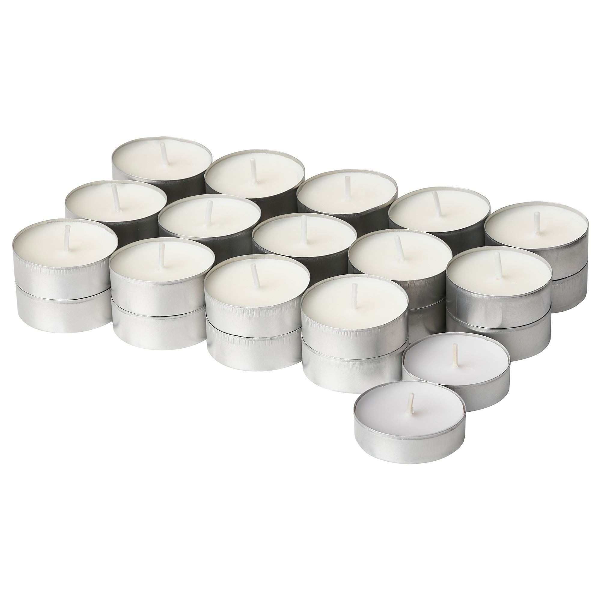 Kokulu tealight mum, beyaz, 3.5 saat, iskandinav ormanları