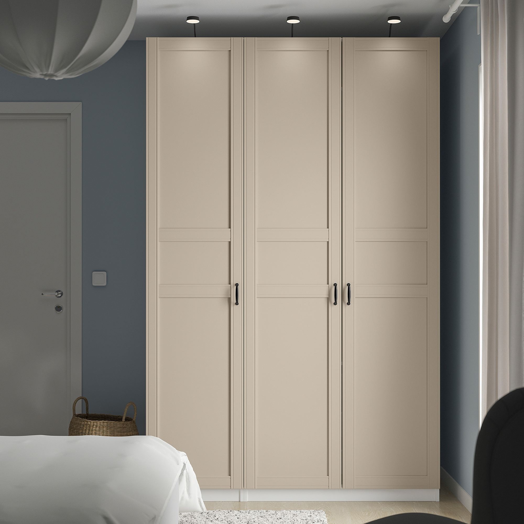 PAX gardırop, beyaz-açık bej, 150x60x236 cm