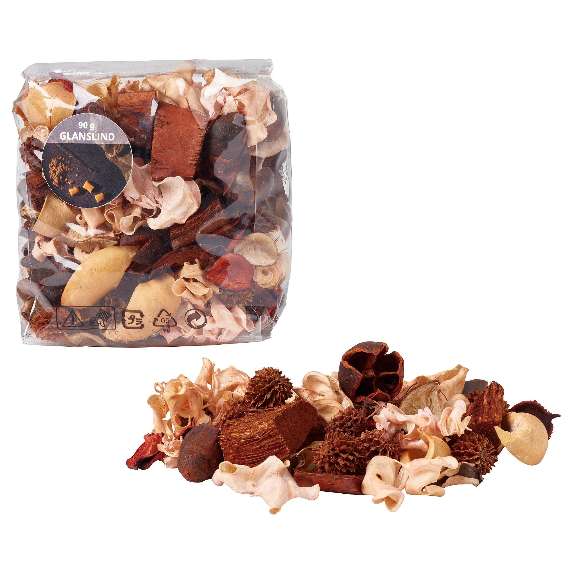 Kurutulmuş çiçek, açık bej, 90 g, dumanlı vanilya