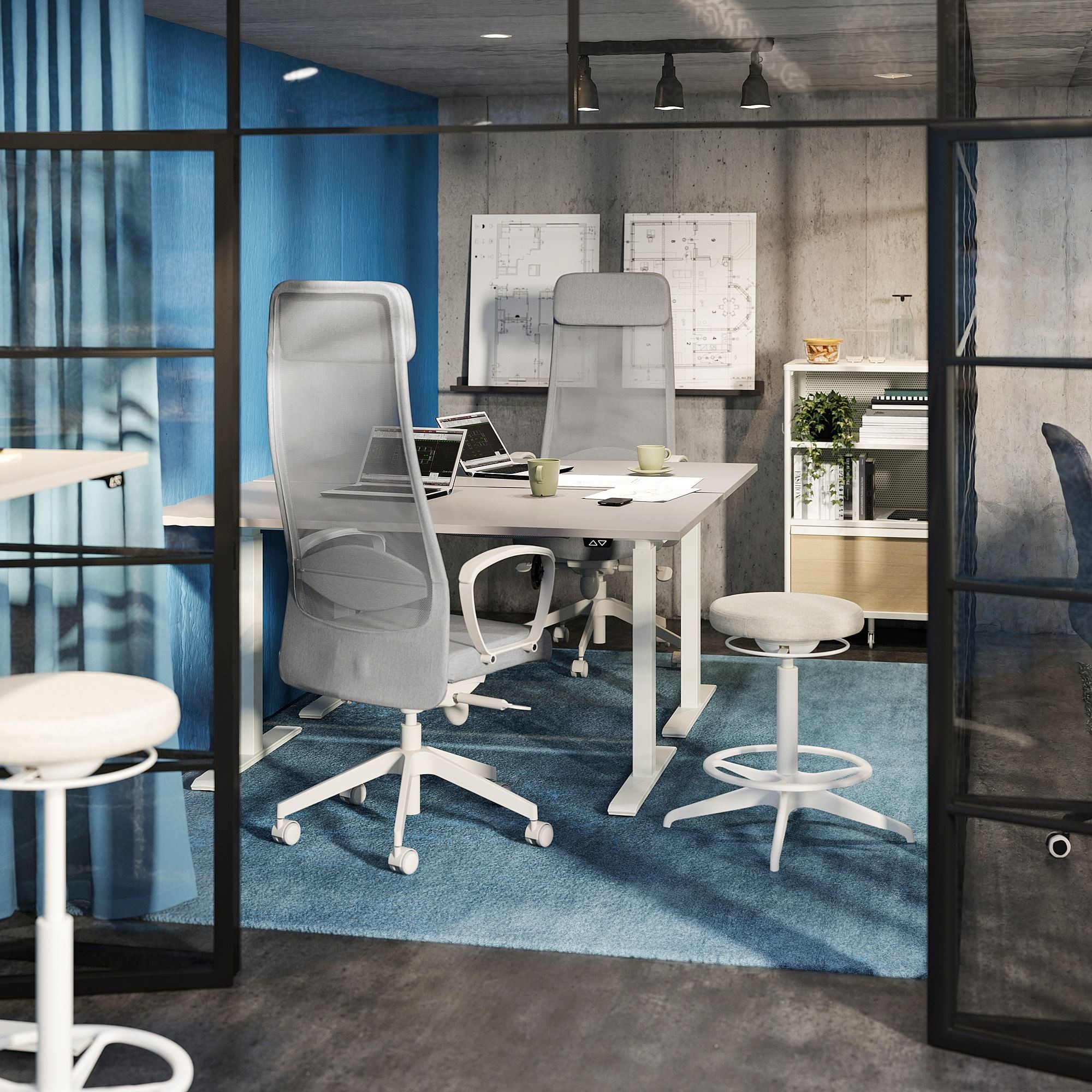 Kilitli ofis dolabı, beyaz, 61x101 cm