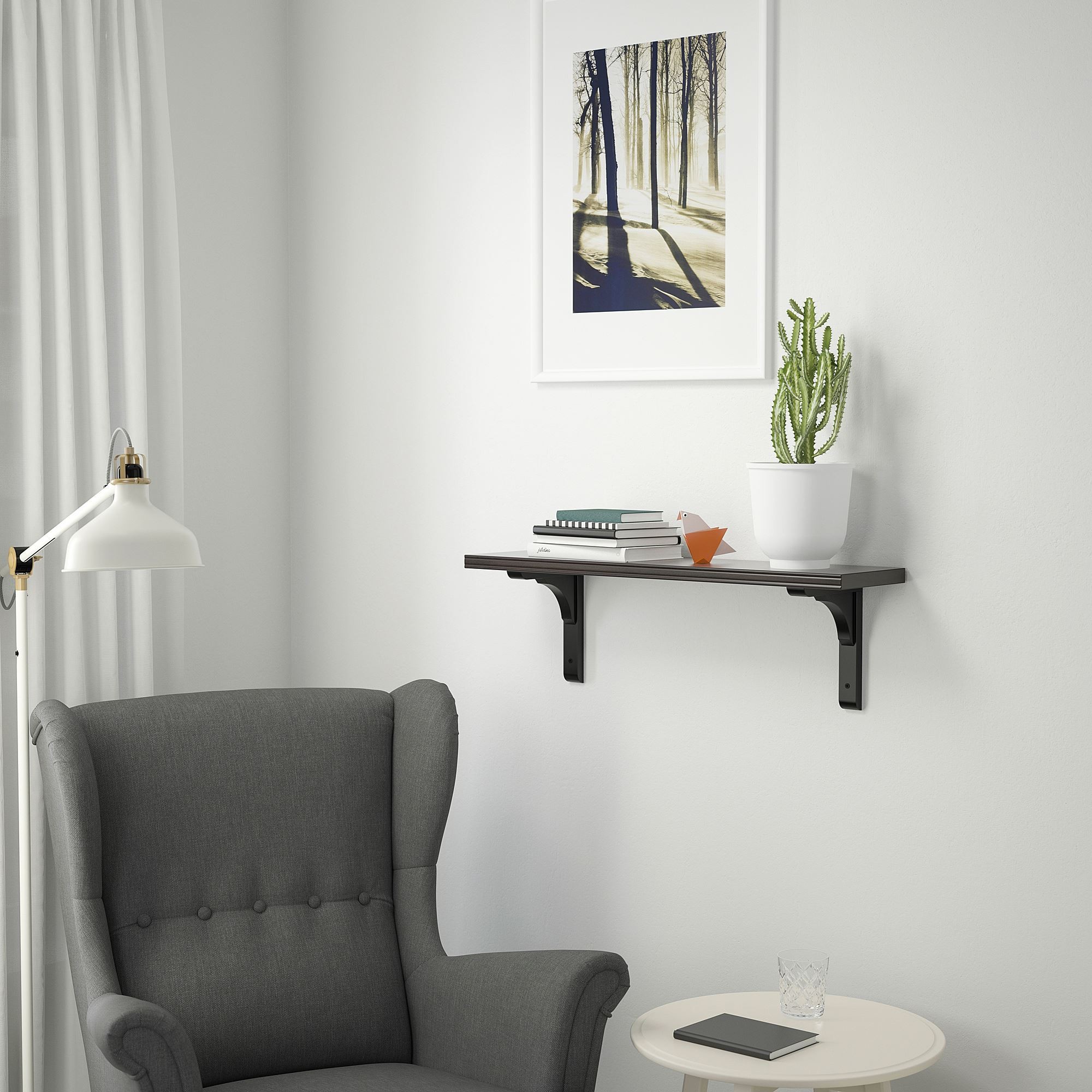 Duvar rafı, venge, 80x20 cm